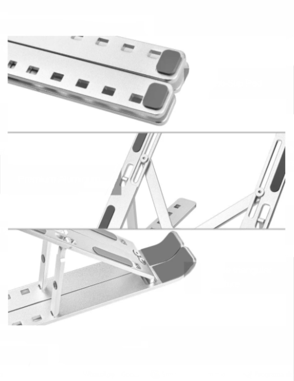 Foto 4 pulgar | Soporte De Aluminio Para Computadora Plegable + Gratis Termo Güish De Regalo