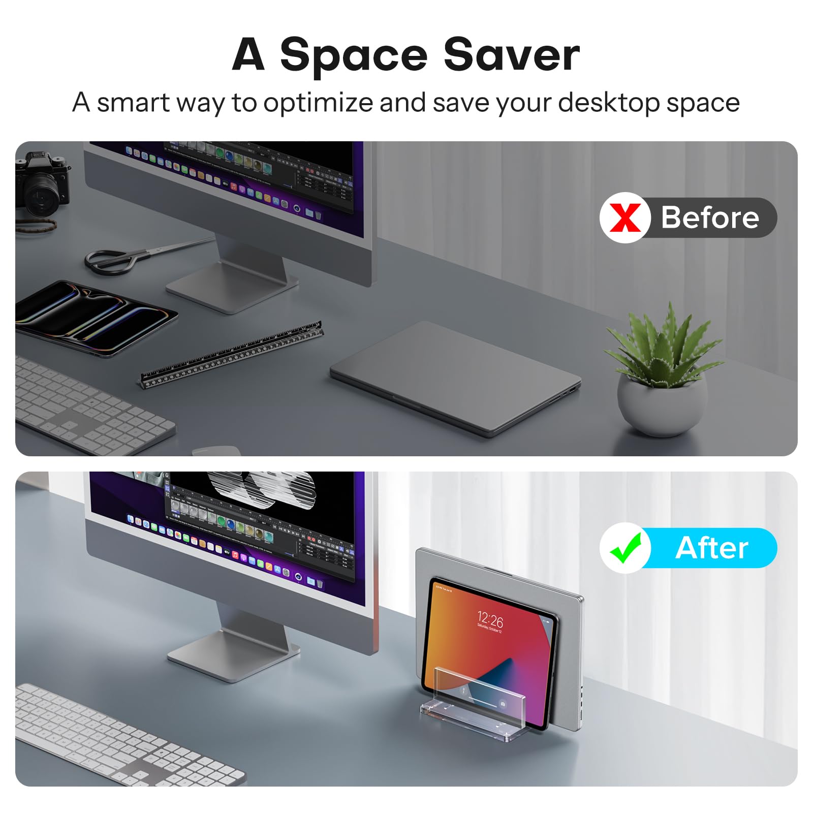 Foto 5 | Soporte Vertical Para Portátil Omoton De Acrílico Transparente Para Macbook Pro Air - Venta Internacional.