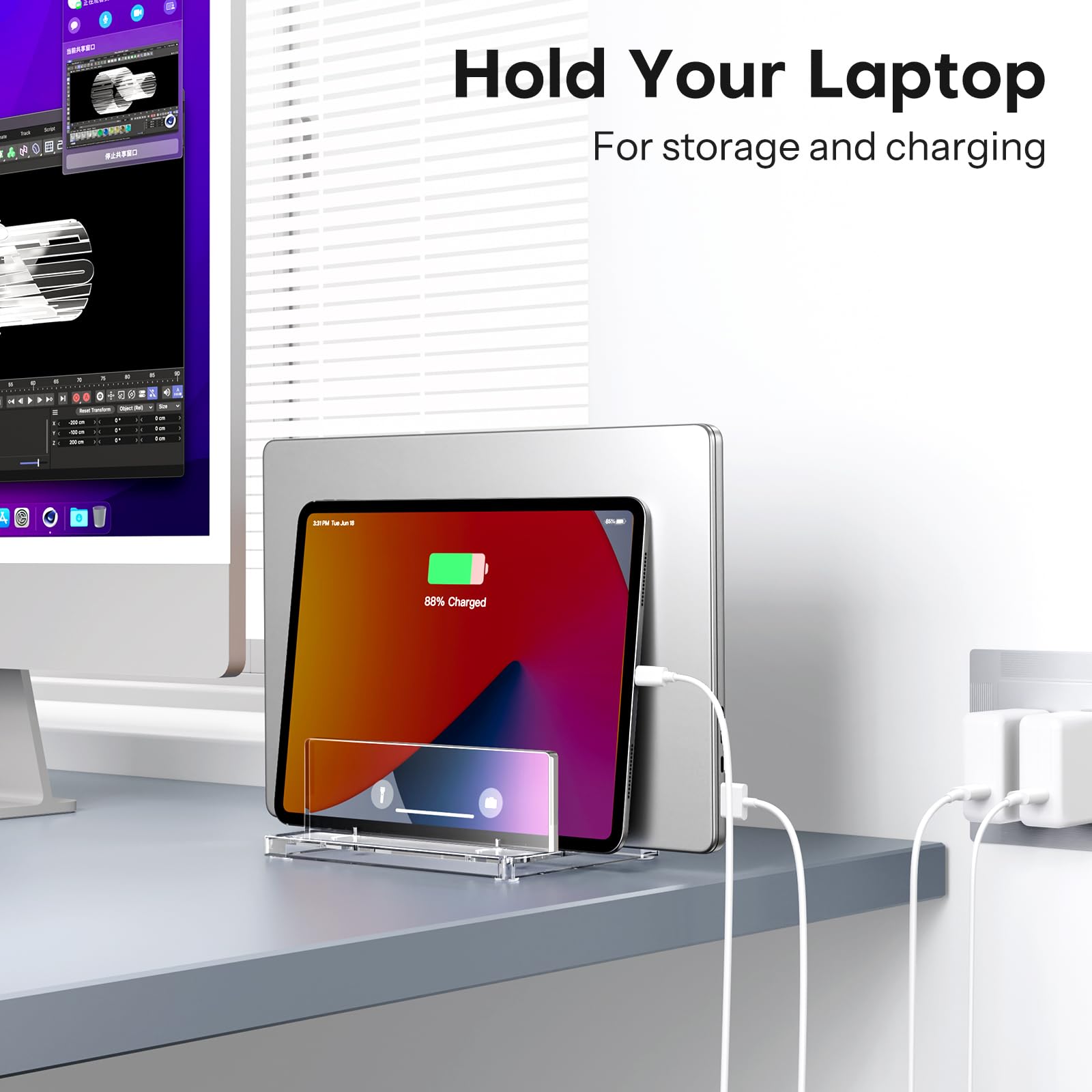 Foto 8 pulgar | Soporte Vertical Para Portátil Omoton De Acrílico Transparente Para Macbook Pro Air - Venta Internacional.