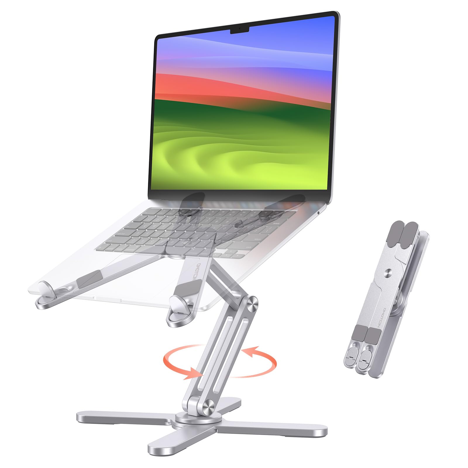Foto 1 | Soporte Para Portátil Omoton Con Elevador Giratorio De 360° Para Escritorio, Plateado - Venta Internacional.