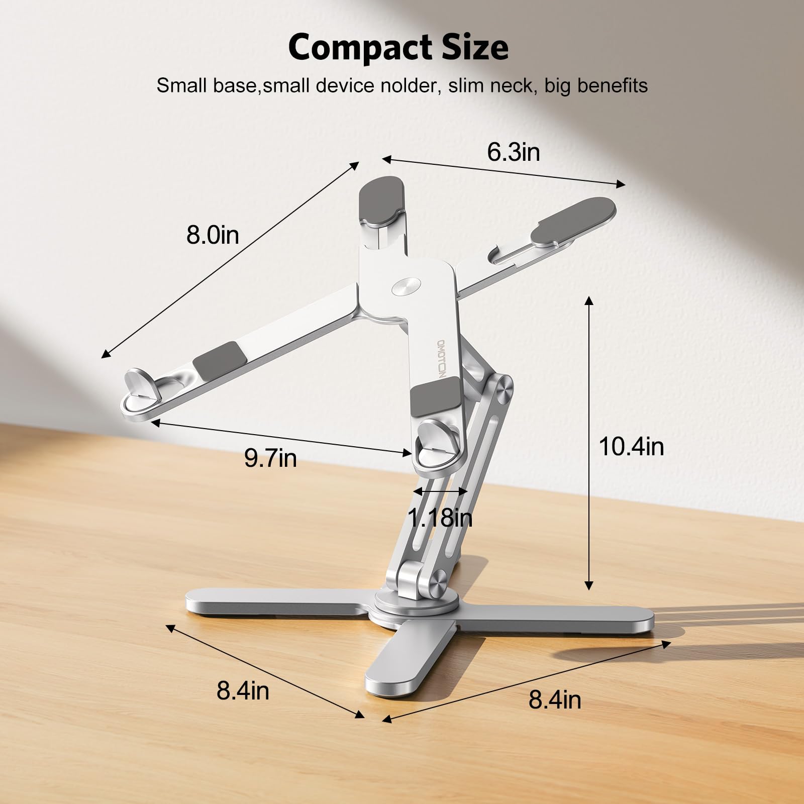 Foto 6 pulgar | Soporte Para Portátil Omoton Con Elevador Giratorio De 360° Para Escritorio, Plateado - Venta Internacional.