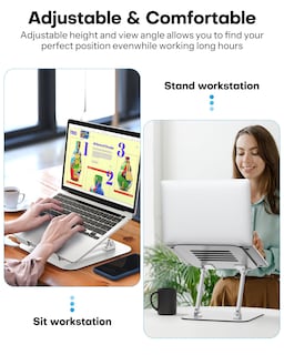 Foto 2 | Soporte Para Portátil Omoton Ergonómico De Metal Ajustable Plateado - Venta Internacional.