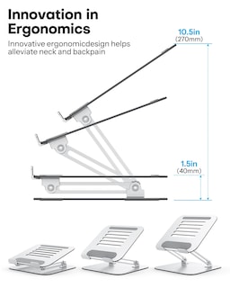 Foto 3 | Soporte Para Portátil Omoton Ergonómico De Metal Ajustable Plateado - Venta Internacional.