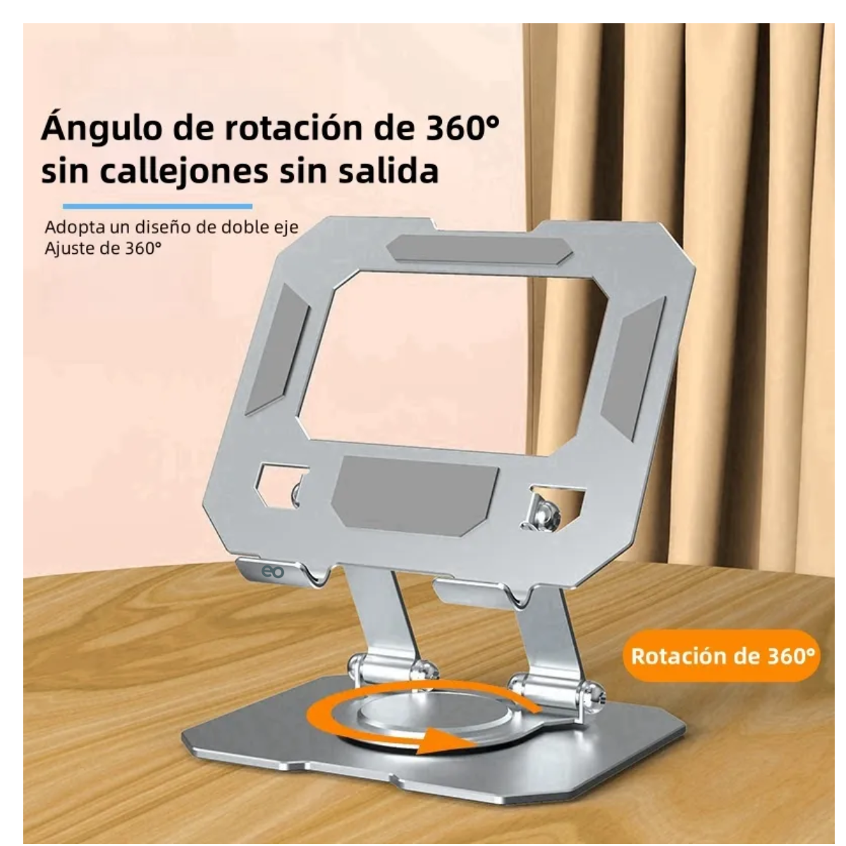 Foto 3 pulgar | Soporte Tablet Base Giratoria 360° Plegable Para Ipad Eo Safe Imports Esi-20139 Plata