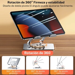 Foto 3 | Soporte Base Metal Ajustable Plegable Teléfono Tablet Eo Safe Imports Esi-20138 Negro