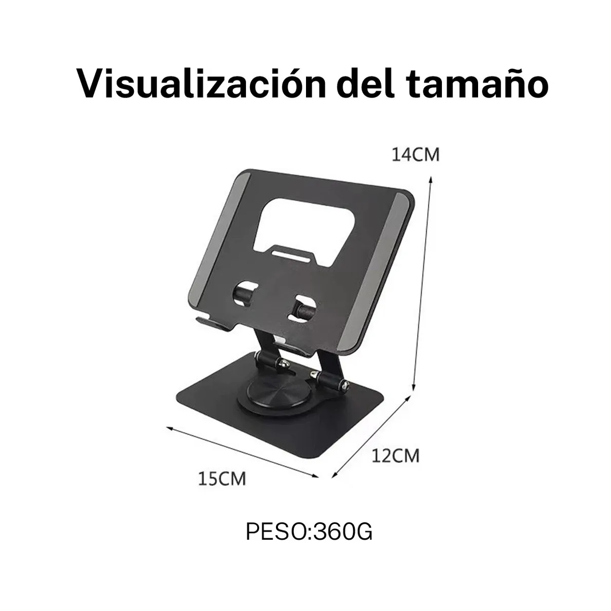 Foto 5 pulgar | Soporte Base Metal Ajustable Plegable Teléfono Tablet Eo Safe Imports Esi-20138 Negro