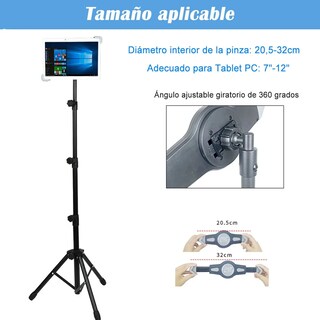 Foto 2 | Tripie 360 Grados Portatil Para Tableta Ipad De 7 A 12 Ajustable Eo Safe Imports Esi-20141 Negro