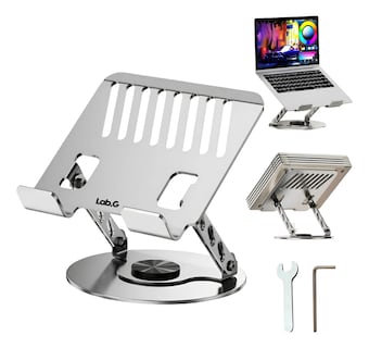 Foto 2 | Base Soporte Para Laptop/tableta Portátil Ajustable Plata Base Redonda