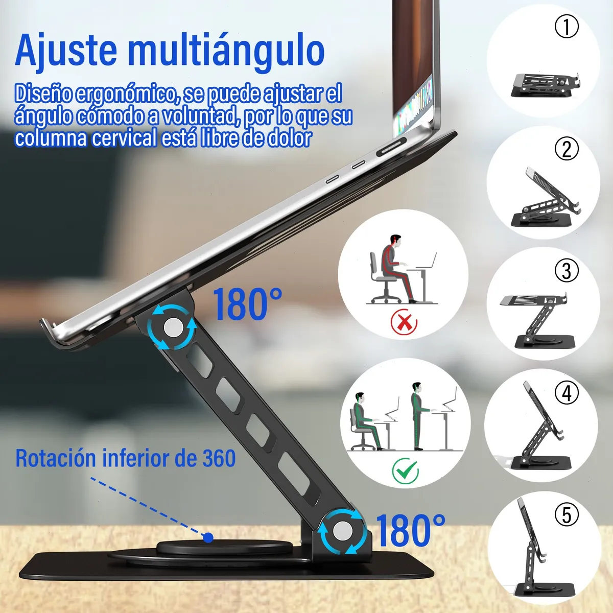 Foto 5 pulgar | Base para Laptop Belug Plegable