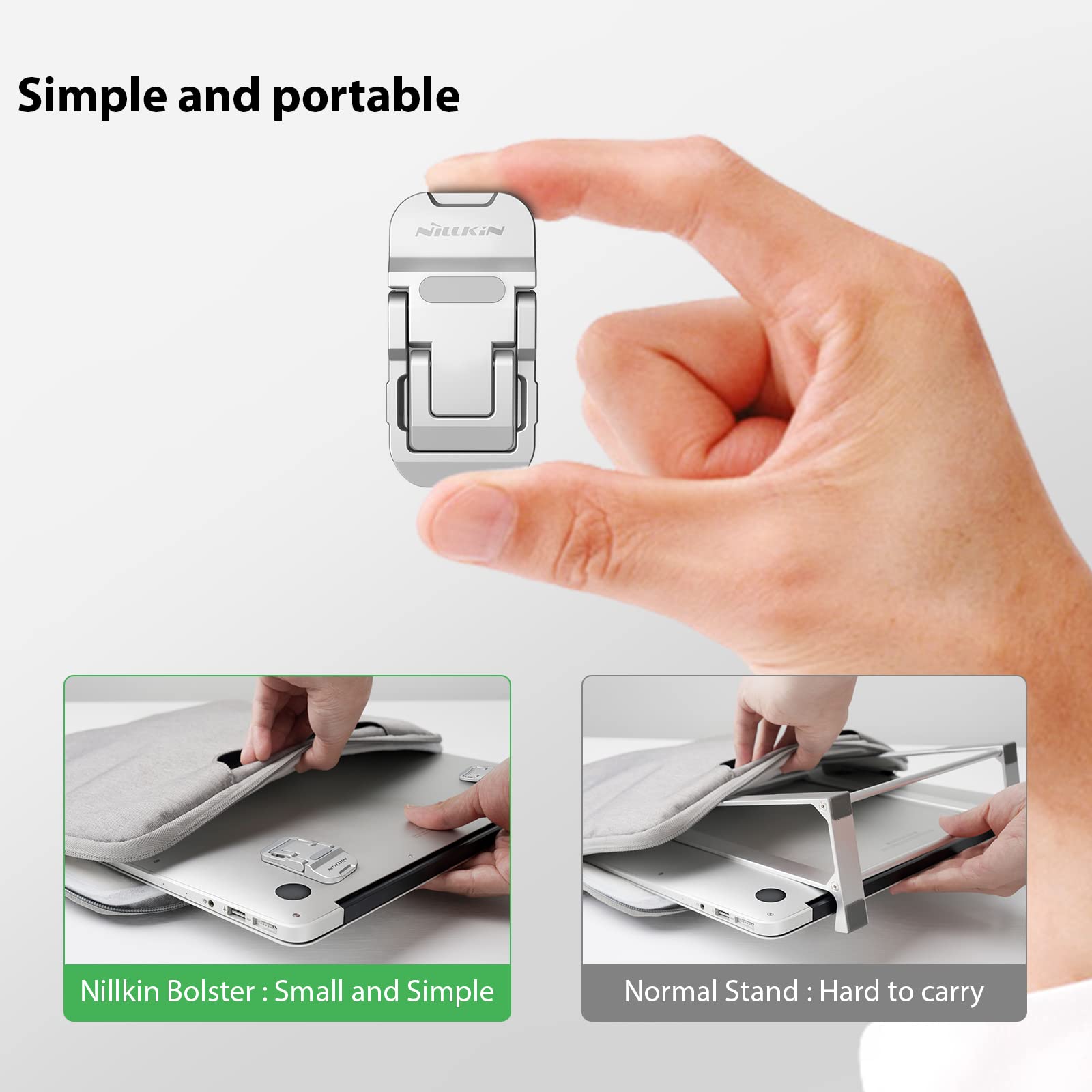 Foto 6 pulgar | Soporte Portátil Nillkin Bolster Plus De Aleación De Zinc Plateado - Venta Internacional.