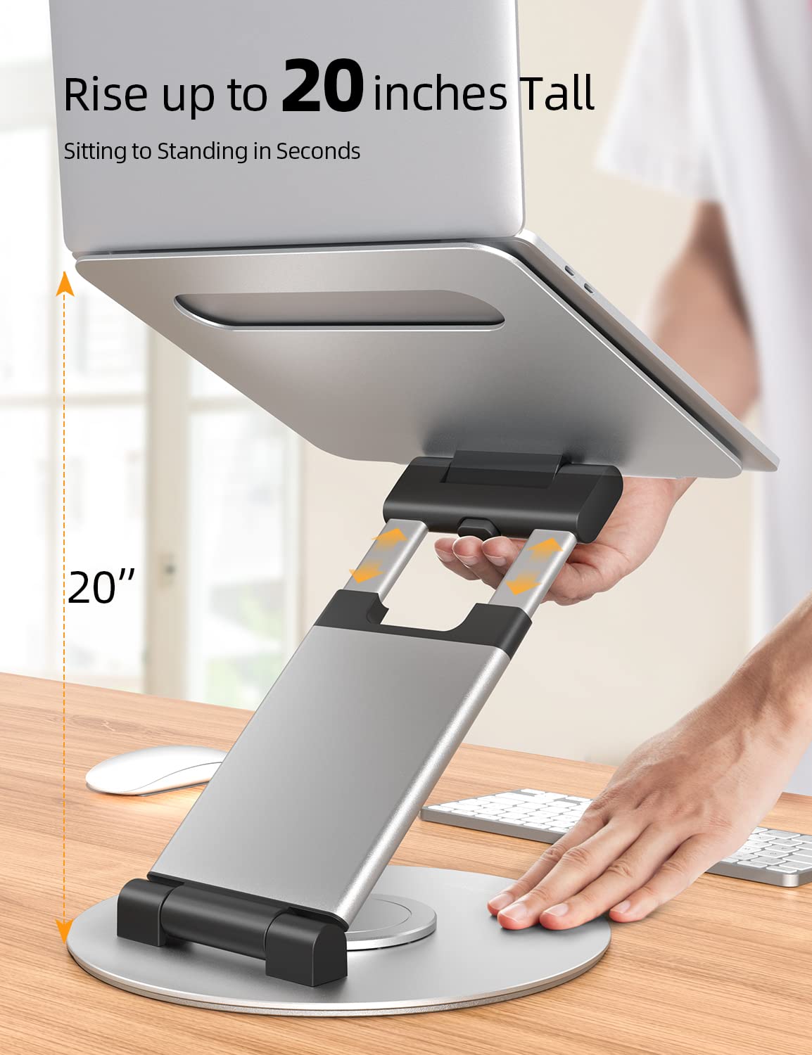 Foto 4 pulgar | Soporte Para Portátil Nulaxy Telescópico 360 Giratorio Ls18 Plateado - Venta Internacional.