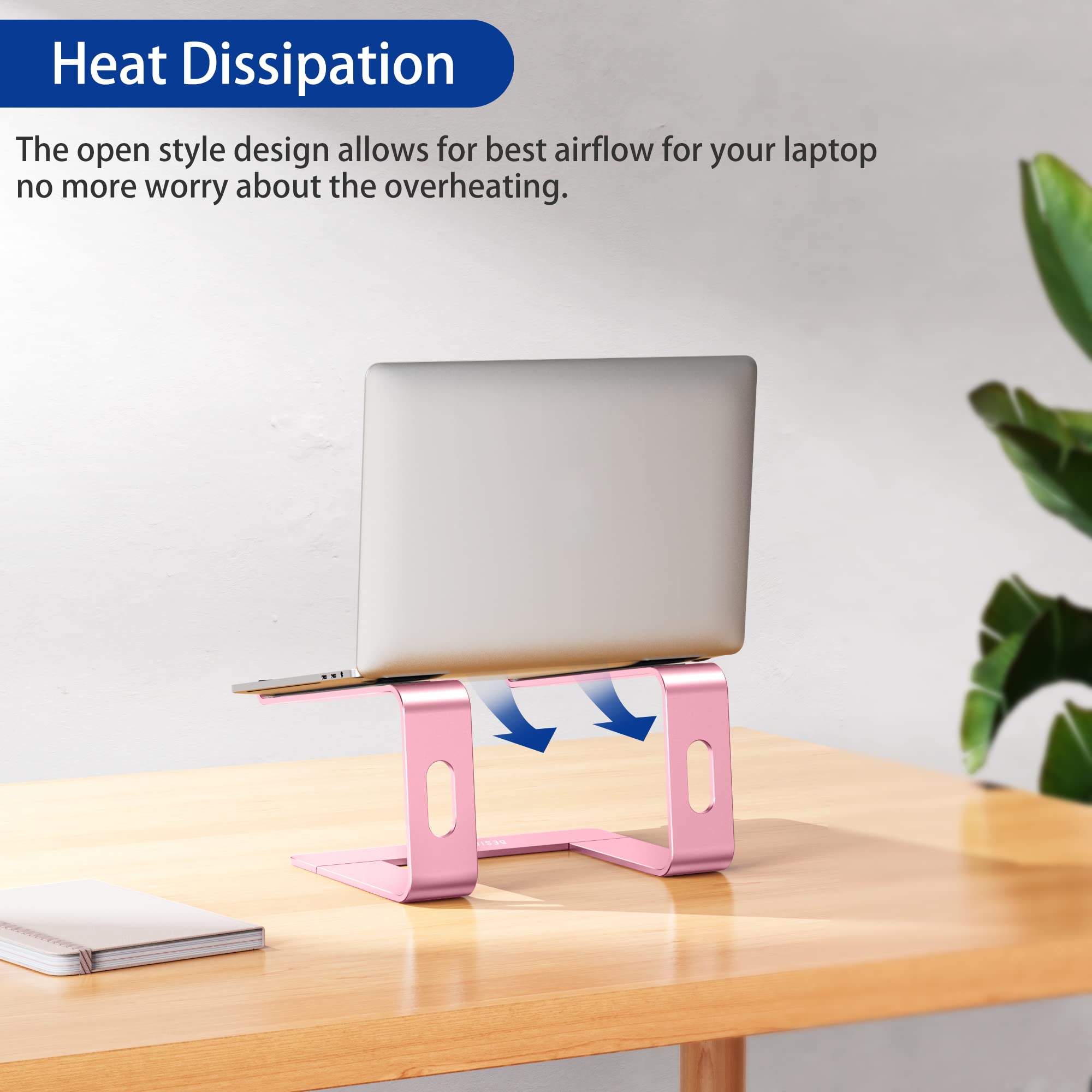 Foto 7 pulgar | Soporte Para Portátil Besign Ls03 Ergonómico De Aluminio Rosa De 10 A 15 6 Pulgadas - Venta Internacional.