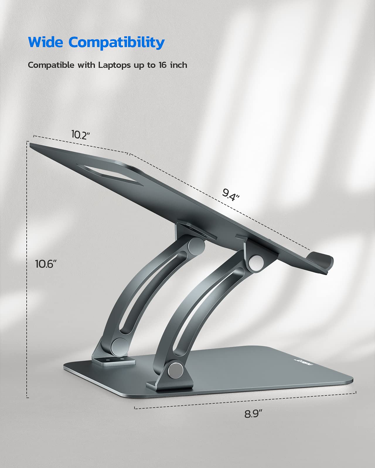 Foto 6 pulgar | Soporte Para Portátil Nulaxy  Totalmente Ajustable  Doble Plegable  Aluminio - Venta Internacional.