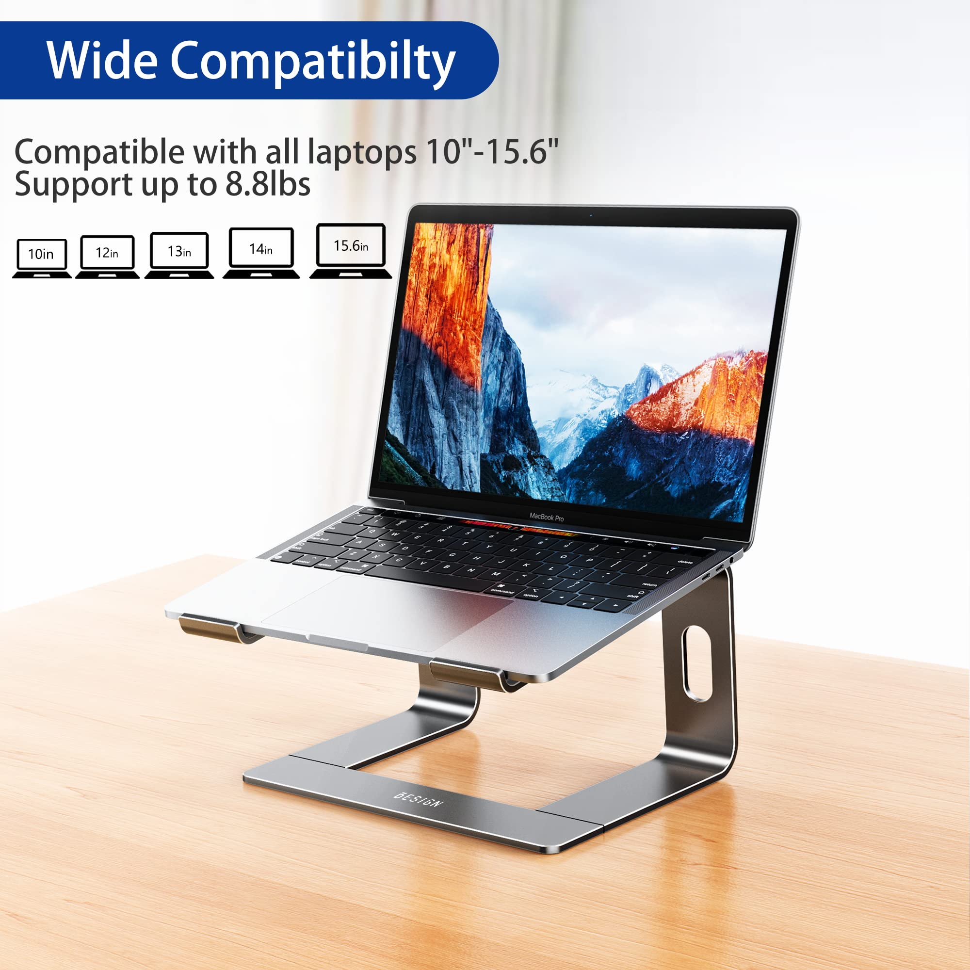 Foto 4 pulgar | Soporte Para Portátil Besign Ls03 De Aluminio Gris Para Portátiles De 10 A 15 6 Pulgadas - Venta Internacional.