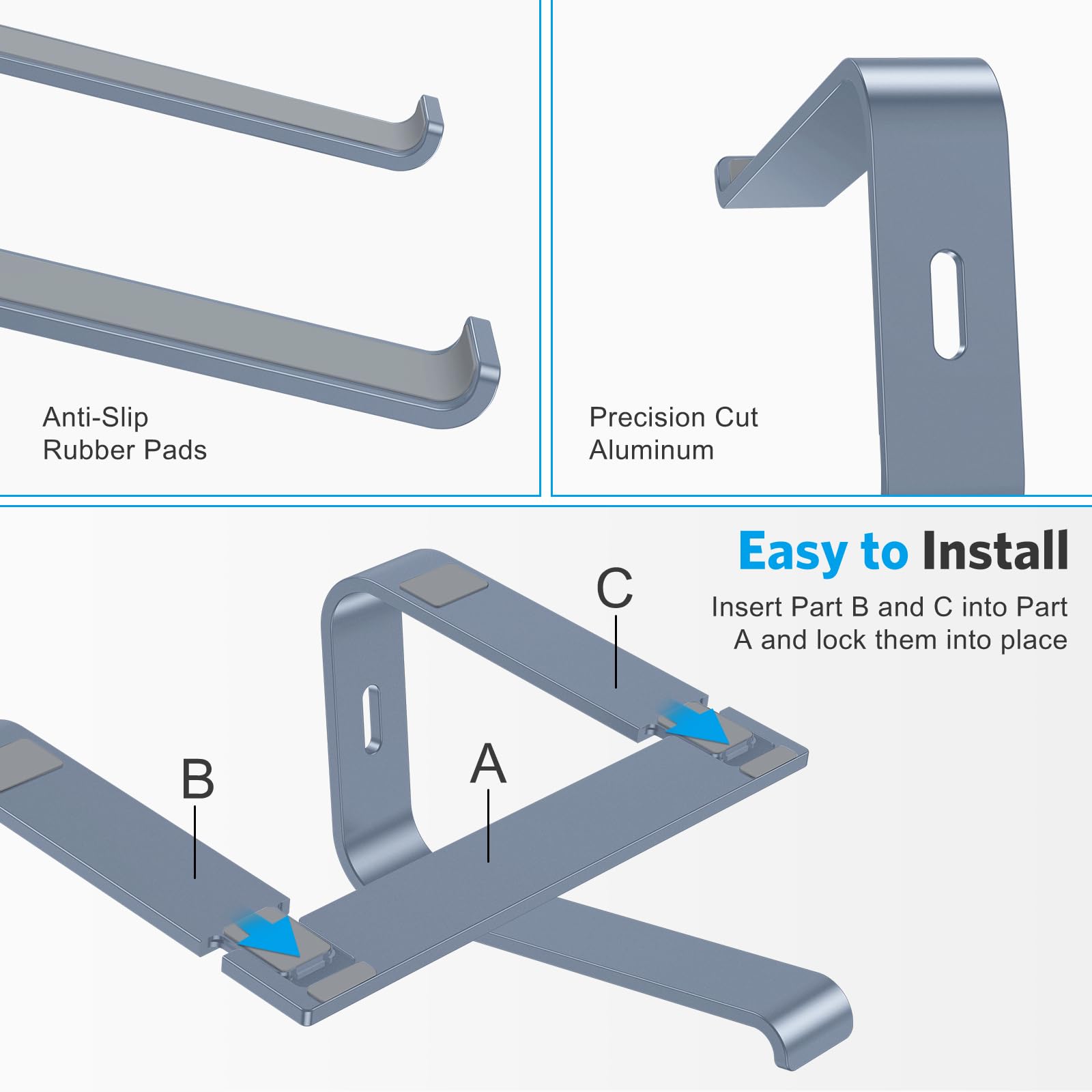 Foto 6 pulgar | Soporte Para Portátil Omoton  Compatible Con Aluminio  Para Ordenadores Portátiles De 10 A 15 6 Pulgadas - Vent