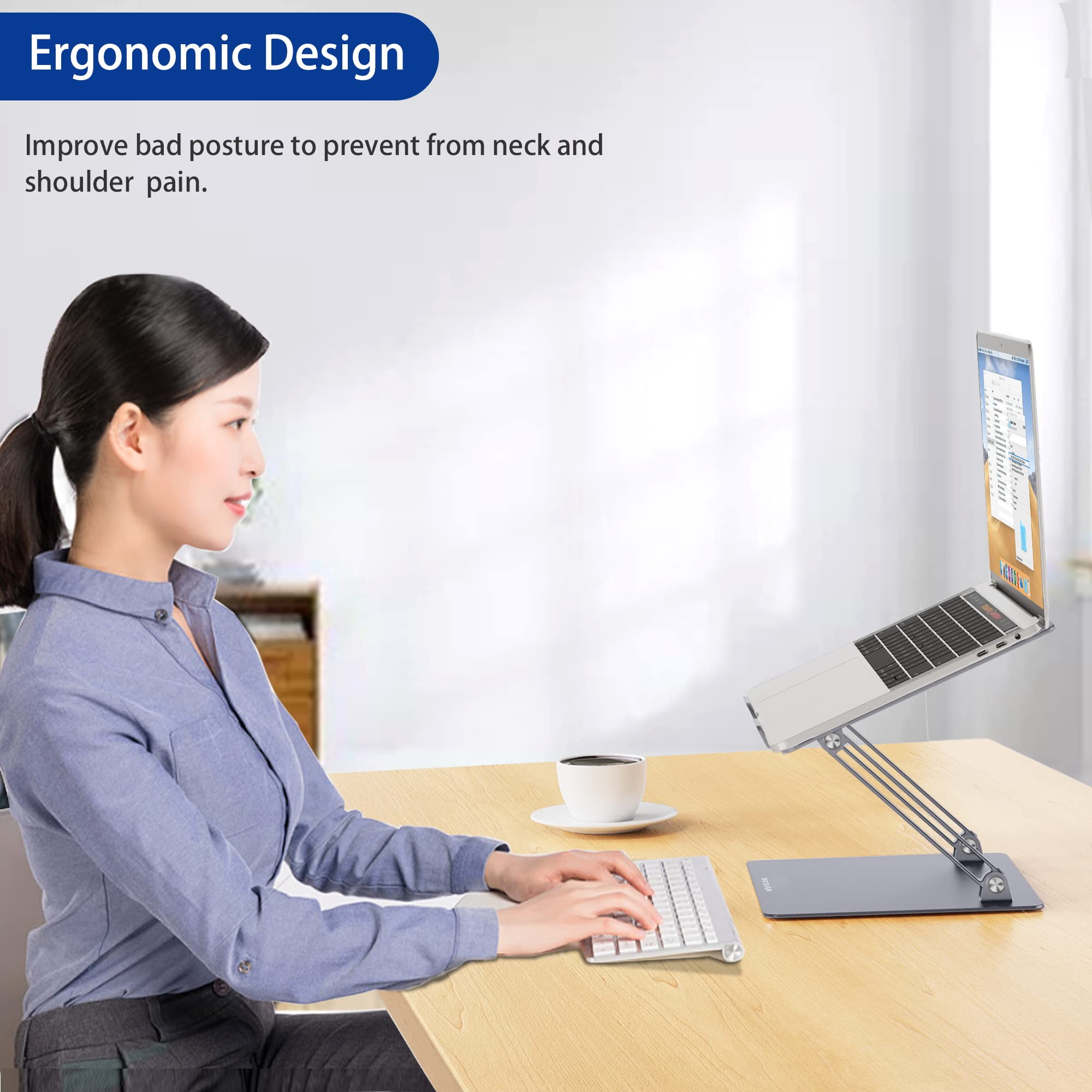 Foto 4 pulgar | Soporte Ergonómico Para Portátiles Besign Ls10 De Aluminio Para Portátiles De 10 A 14 Pulgadas - Venta Internacional.