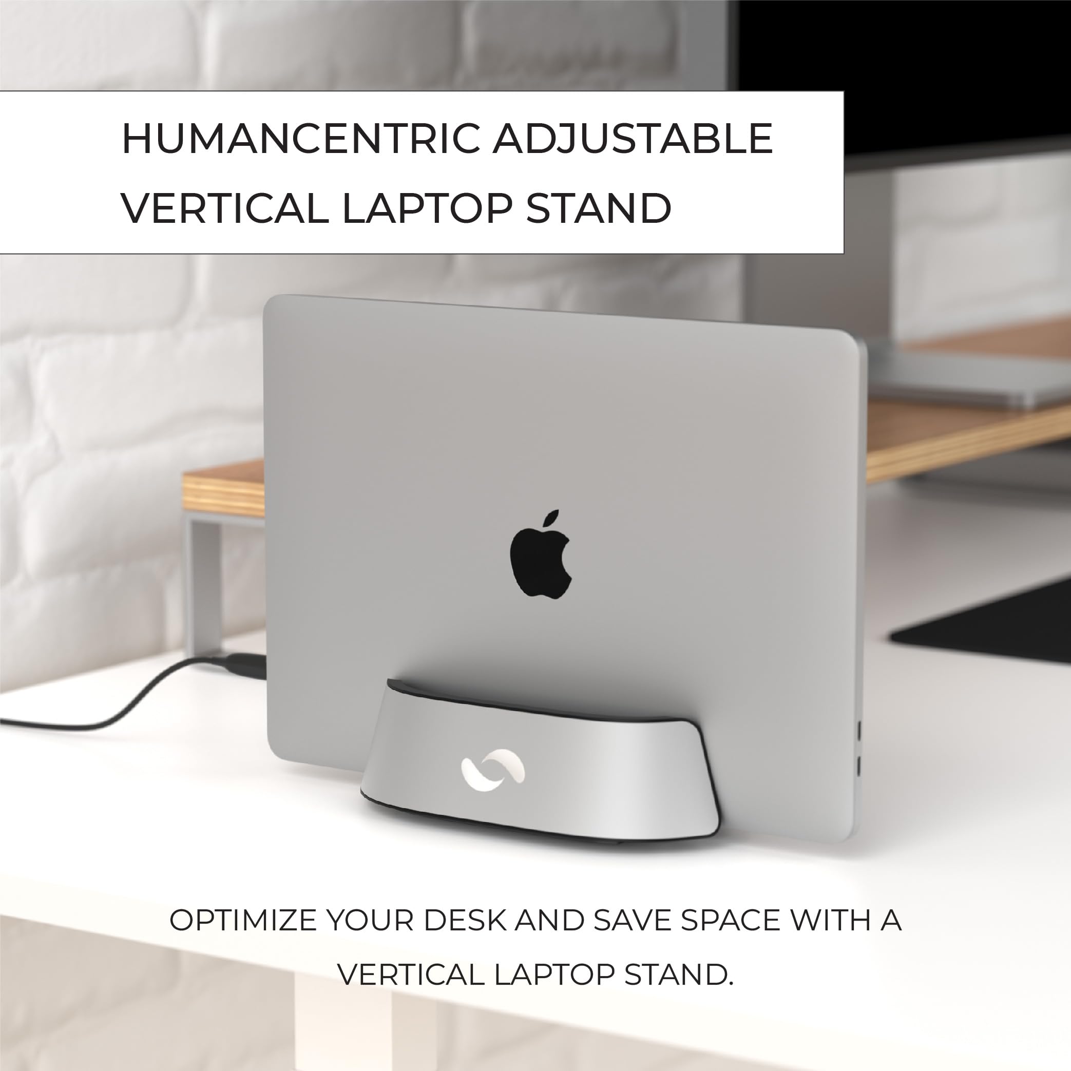 Foto 2 | Soporte Vertical Para Portátil Humancentric De Aluminio Plateado - Venta Internacional.