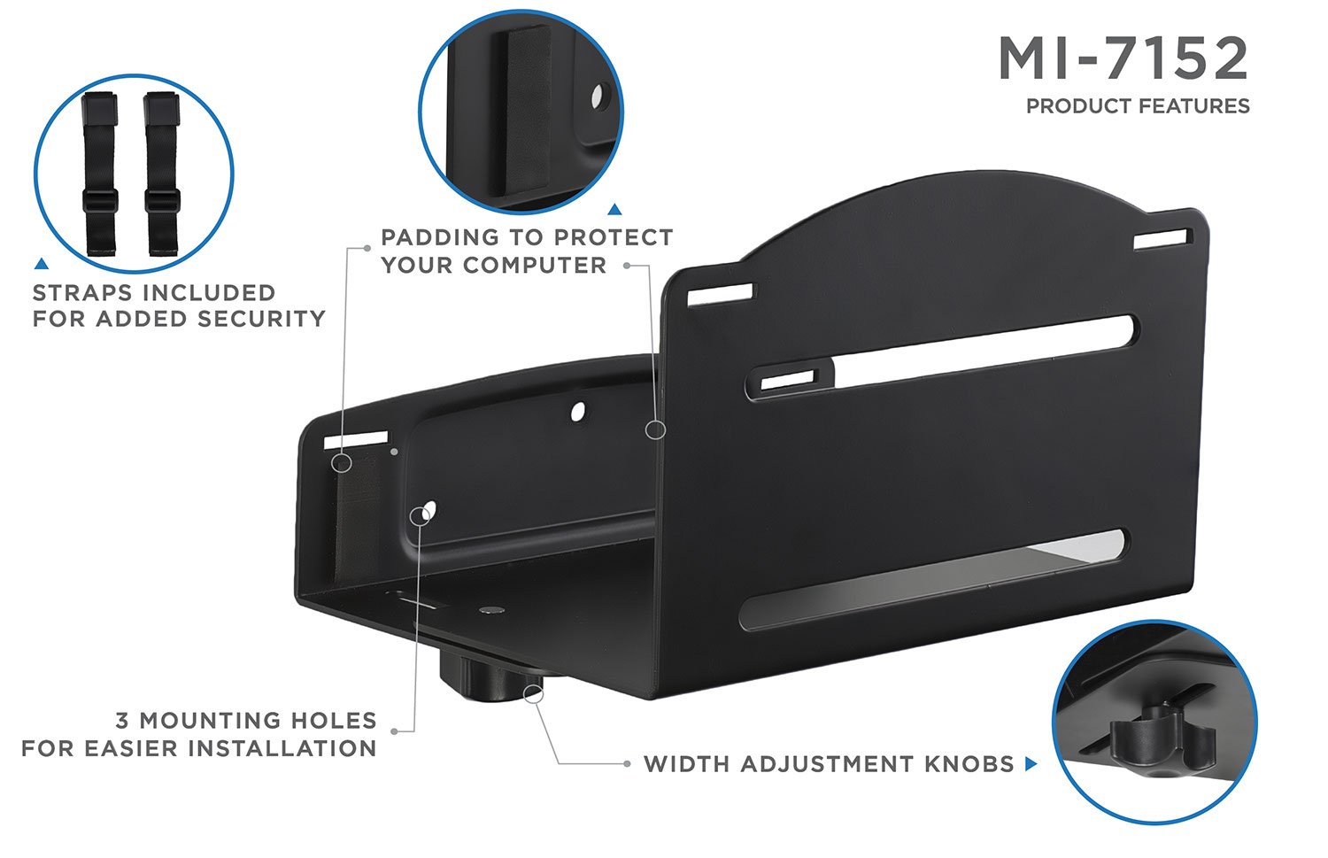 Foto 4 | Soporte De Pared Para Cpu Mount-it! Soporte Para Computadora De Escritorio - Venta Internacional.