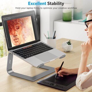 Foto 3 | Soporte Para Portátil Omoton Compatible Con Aluminio De 10 A 15 6 Pulgadas Gris - Venta Internacional.