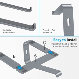 Foto 5 | Soporte Para Portátil Omoton Compatible Con Aluminio De 10 A 15 6 Pulgadas Gris - Venta Internacional.
