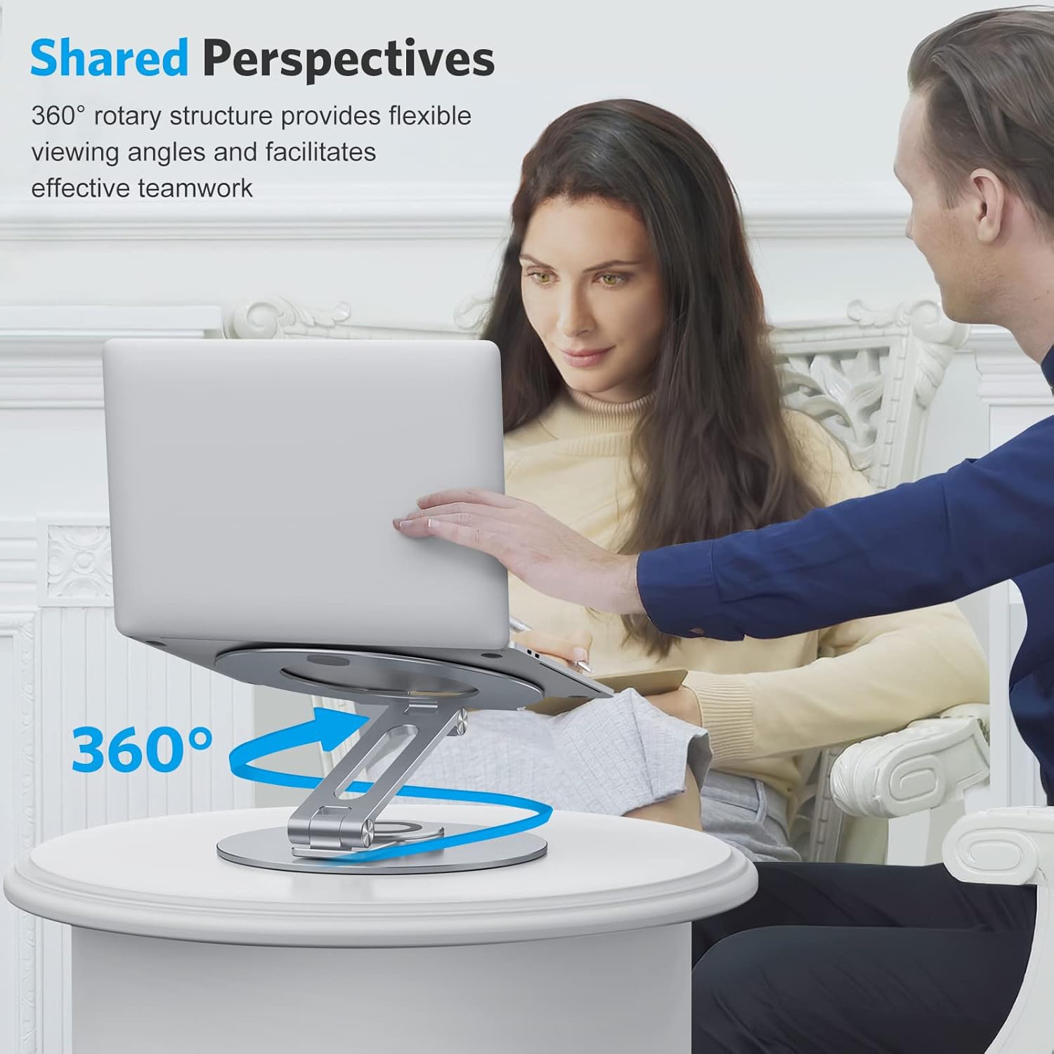 Foto 4 | Soporte Para Portátil Omoton Ajustable Con Base Giratoria De 360° Coolgrey - Venta Internacional.