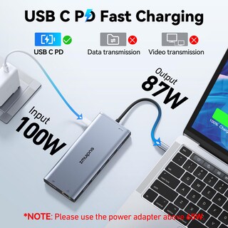 Foto 5 | Estación de Acoplamiento USB-C para Ordenador Portátil con Doble Monitor HDMI 13 en 1 - Venta Internacional