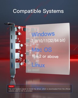 Foto 4 | Tarjeta Pcie A Usb 3.2 Gen 2 Inateck Redcomets U21 20 Gbps - Venta Internacional.