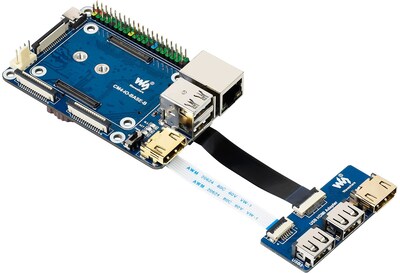Foto 6 | Adaptador Usb Hdmi Waveshare Cm4-io-base Con 2 Usb 2.0 Y 1 Hdmi - Venta Internacional.