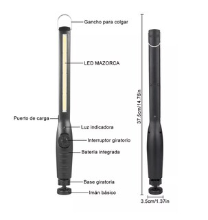 Foto 4 | Lámpara Recargable color Negro Belug de Mano