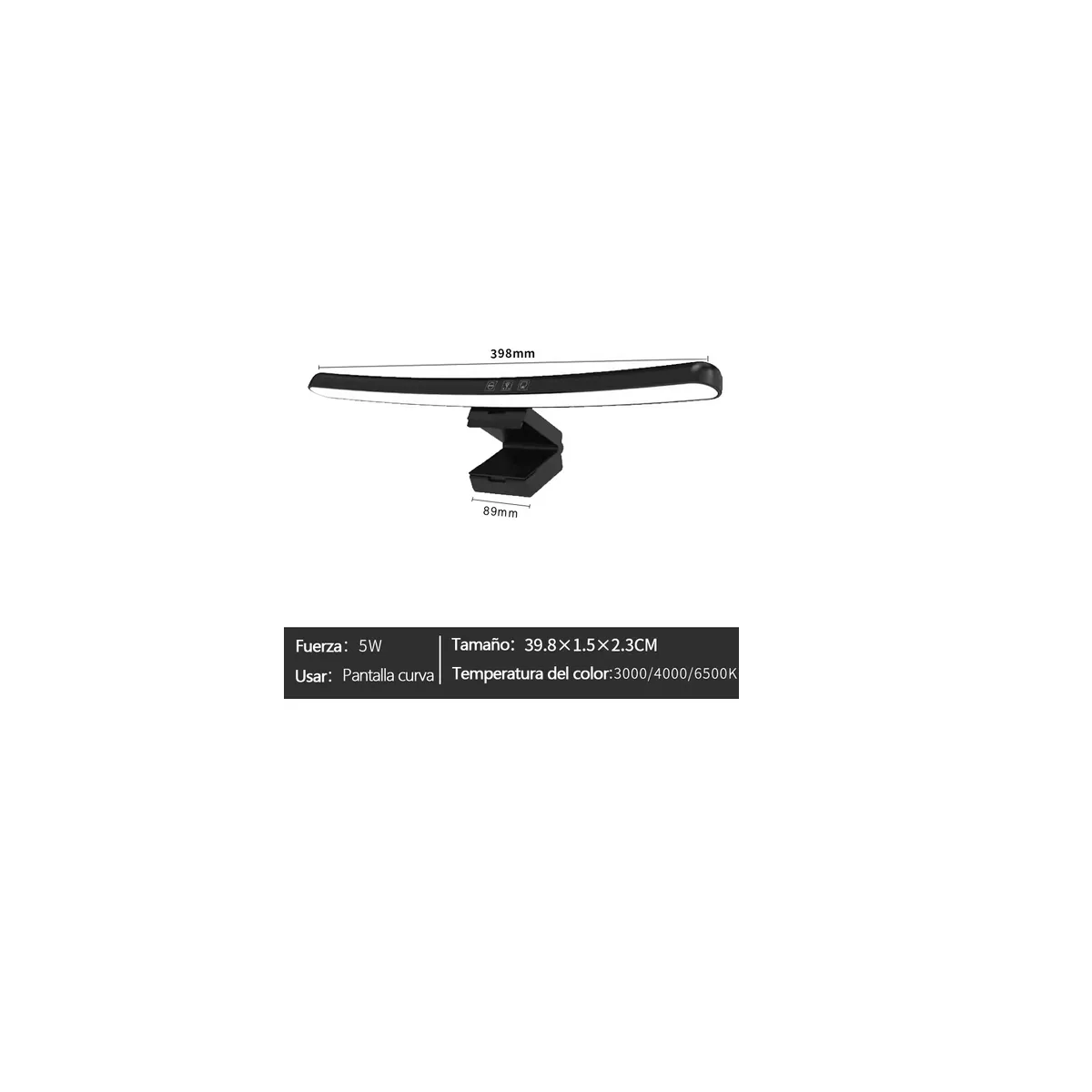 Foto 3 pulgar | Usb Luz Led Para Pantalla De Computadora Curva Eo Safe Imports Esi-17860 Negro