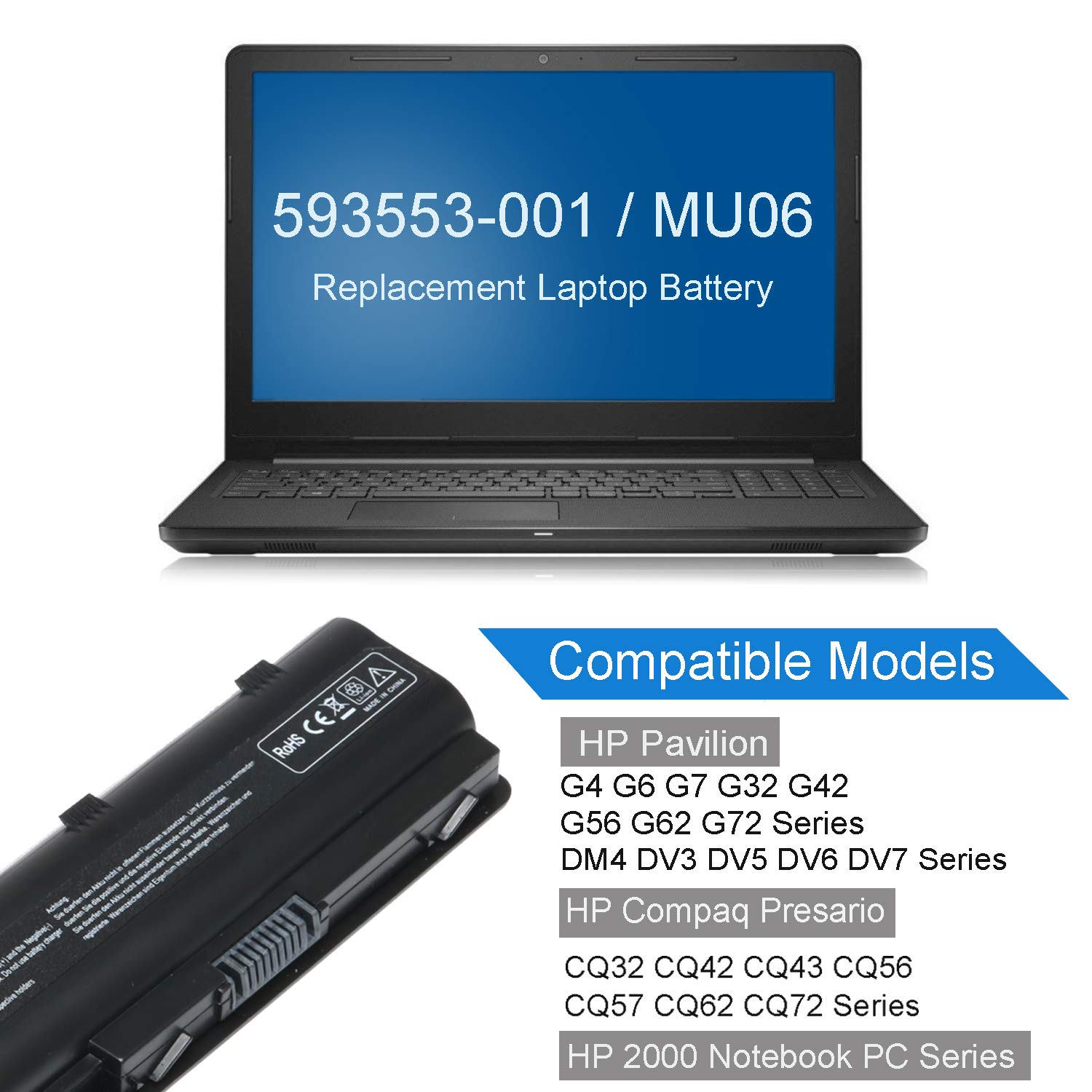 Foto 4 pulgar | Batería Portátil Natno Mu06 Mu09 para Hp Pavilion G6 G7 G62 G72 - Venta Internacional