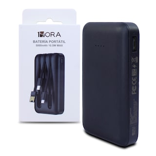 Foto 1 | Batería de Emergencia 1 Hora Power Bank 5000 Mah 10w Gar261 Negra
