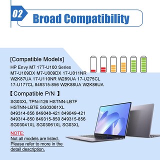 Foto 3 | Batería para portátil HP Envy M7U - Dentsing 849048-421 SG03XL 11 5V 41 5Wh - Venta Internacional