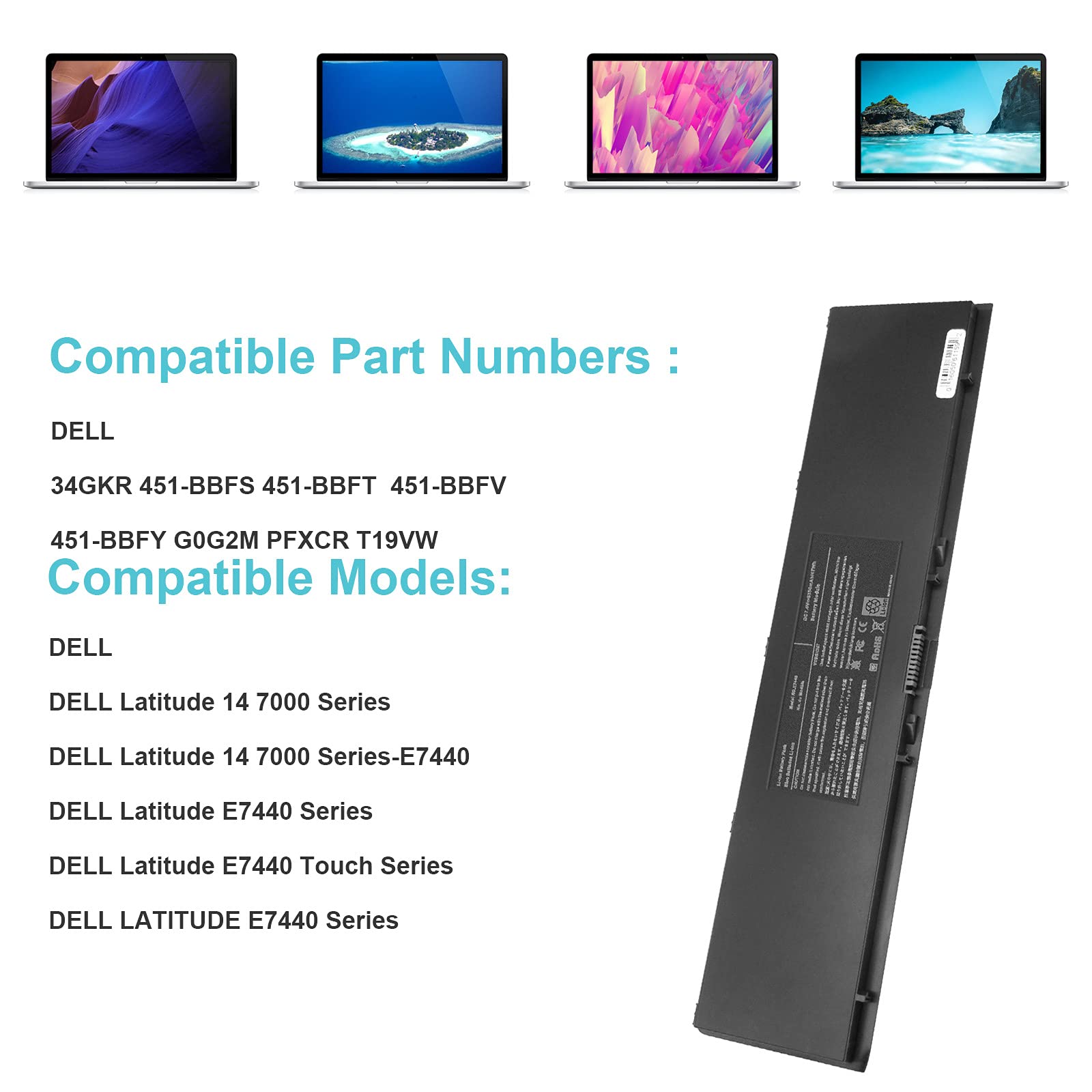 Foto 5 | Batería Portátil Fancy Buying E7440 E7450 Para Dell Latitude - Venta Internacional.