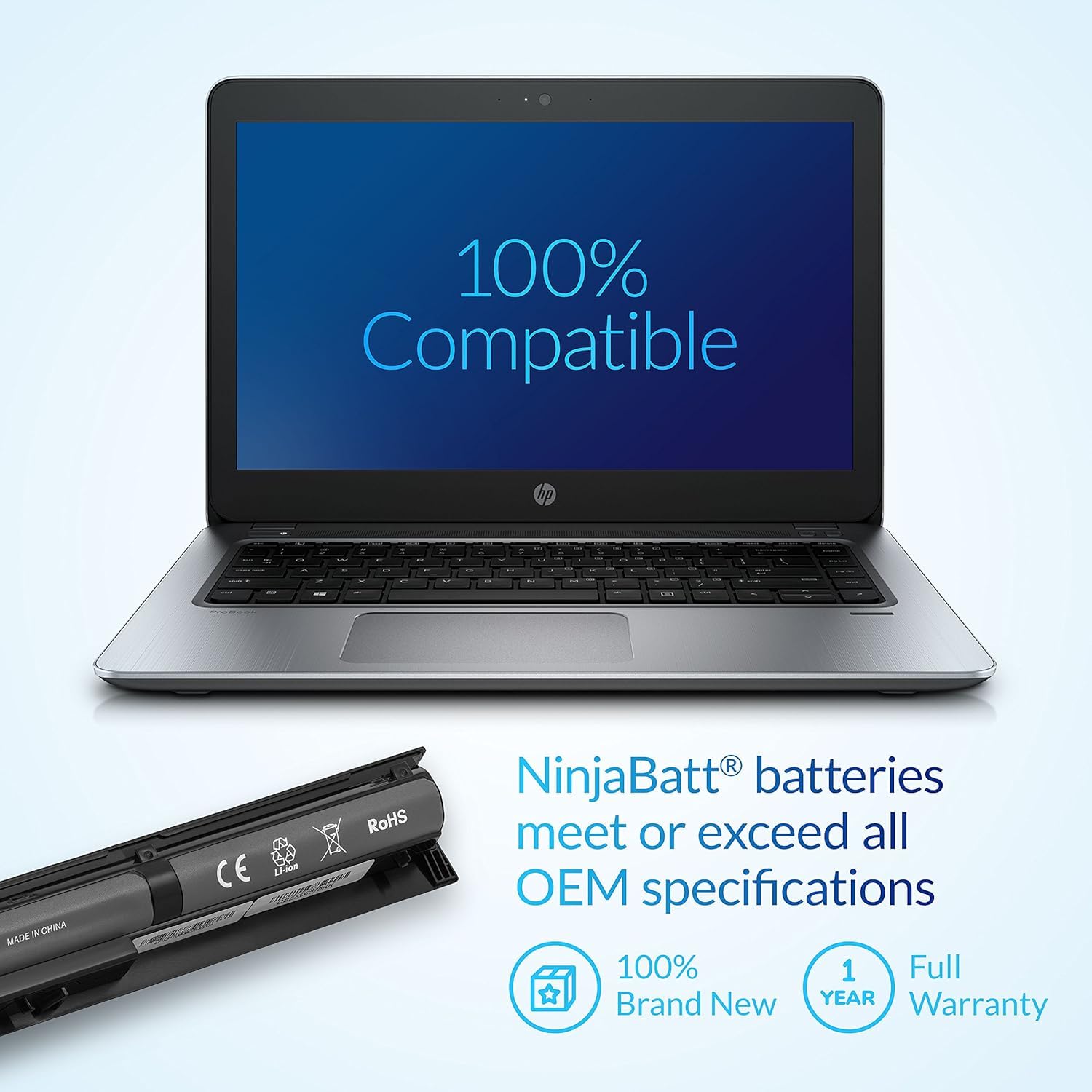Foto 5 | Batería Ninjabatt De Alto Rendimiento Para Hp 756743-001 V104 - Venta Internacional.