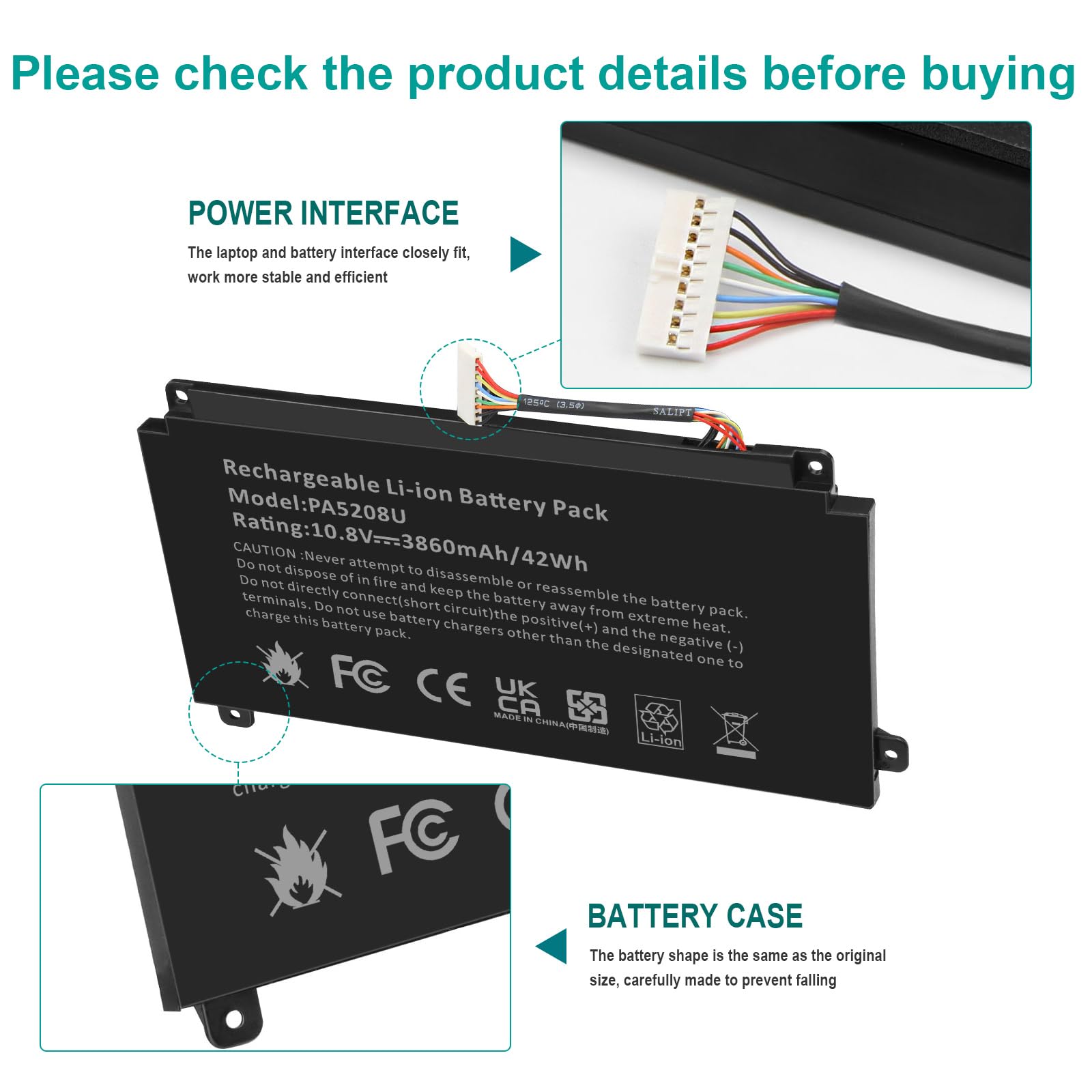 Foto 4 pulgar | Batería Para Portátil Fancy Buying Pa5208u-1brs 3860 Mah 10,8 V - Venta Internacional.