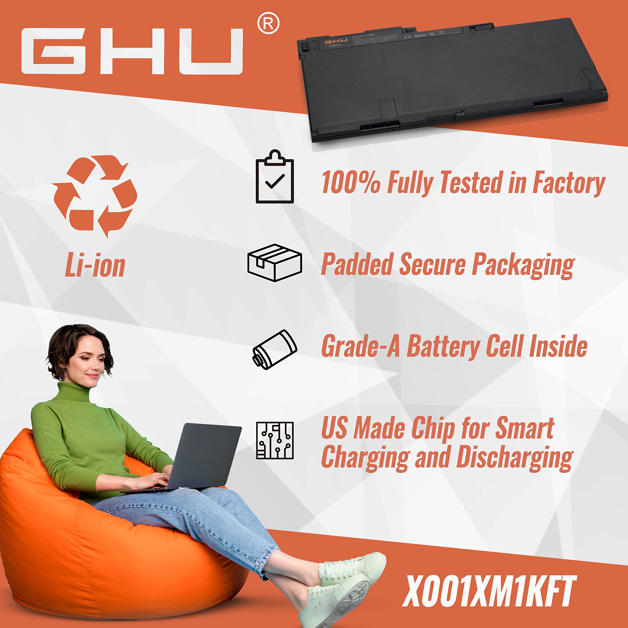 Foto 6 | Batería Ghu Cm03xl De 50 Wh Para Hp Elitebook 840 845 850 G1 G2 - Venta Internacional.