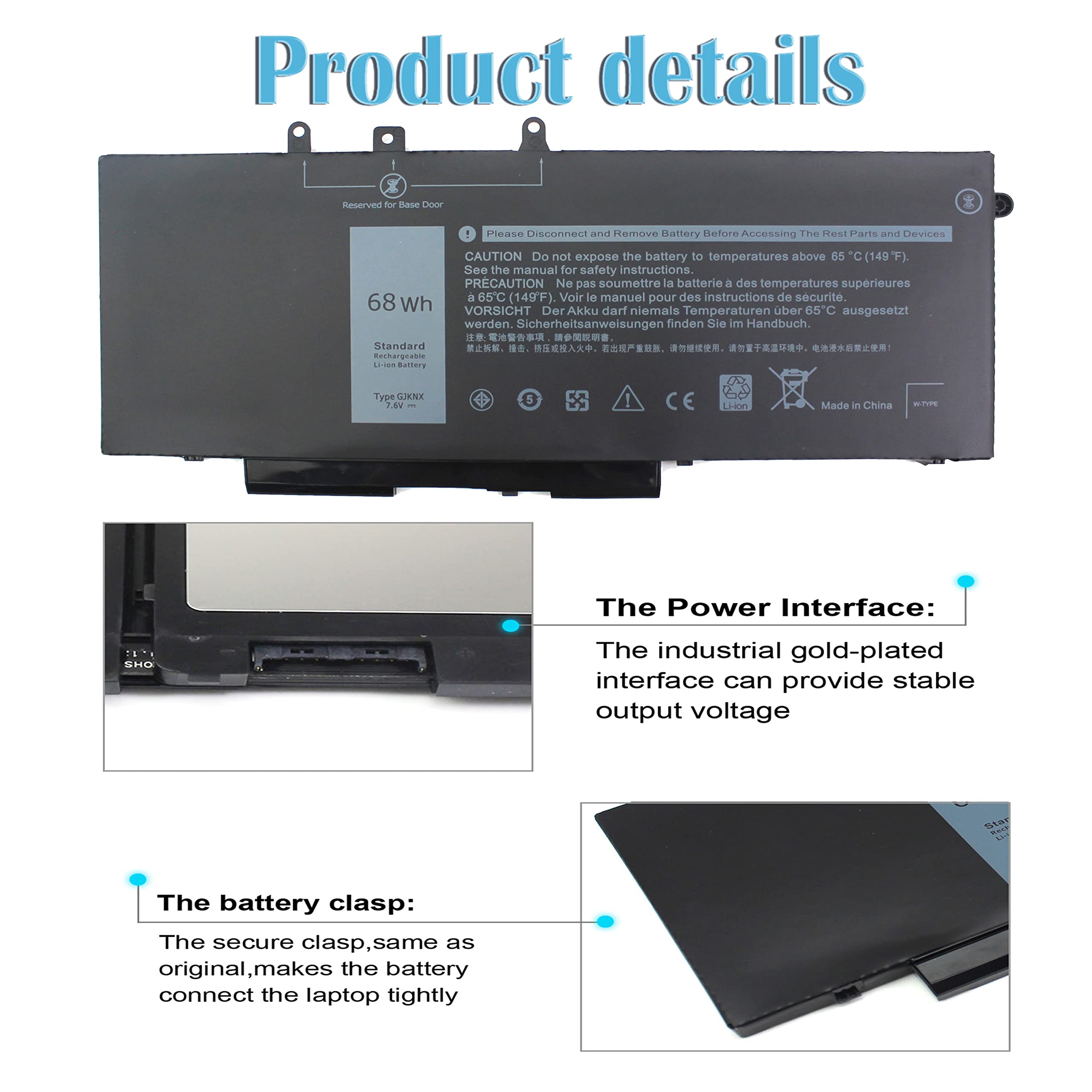 Foto 6 pulgar | Batería Bovekey Gknx 5480 580 Gd1jp 7,6 V 68 Wh Para Dell - Venta Internacional.