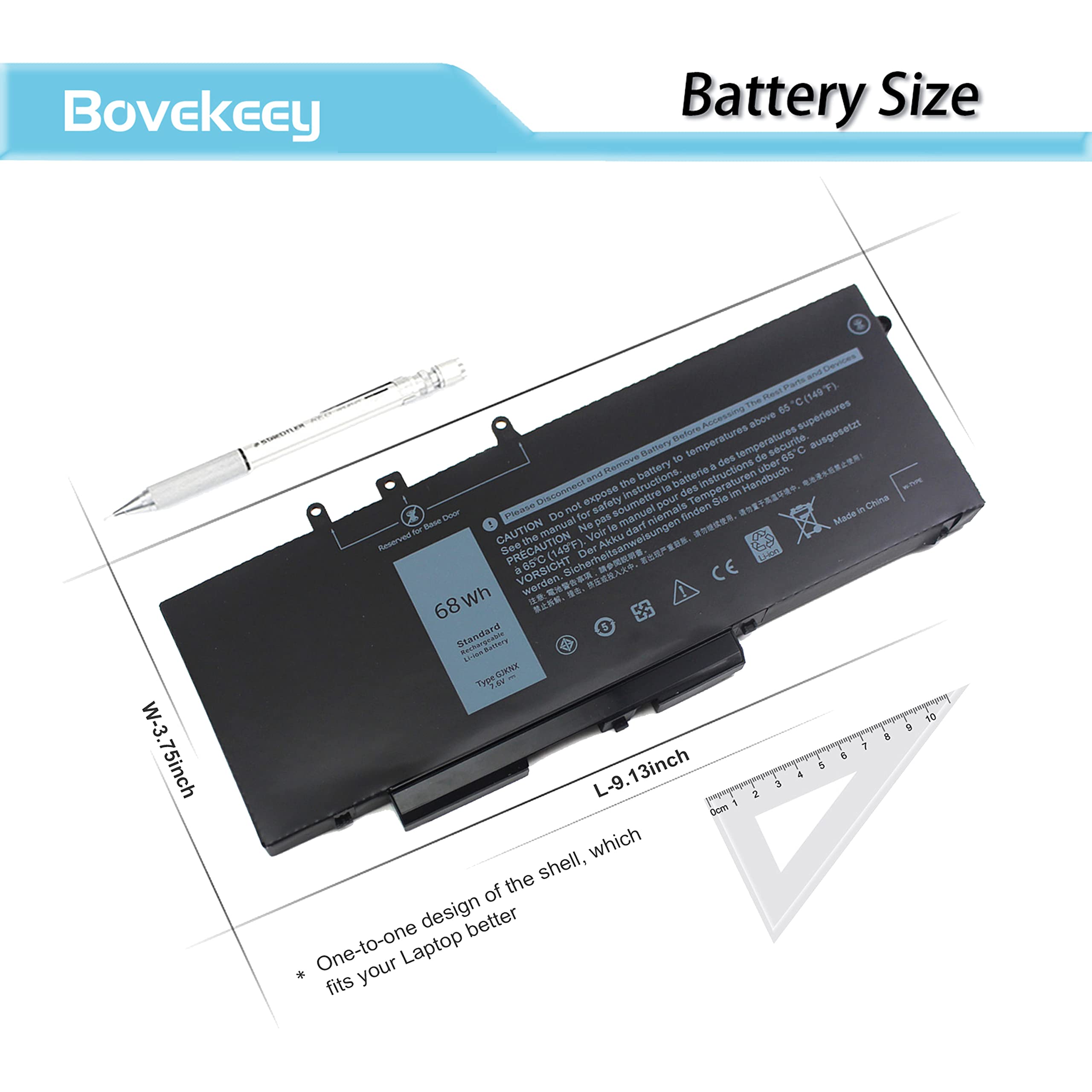 Foto 7 pulgar | Batería Bovekey Gknx 5480 580 Gd1jp 7,6 V 68 Wh Para Dell - Venta Internacional.