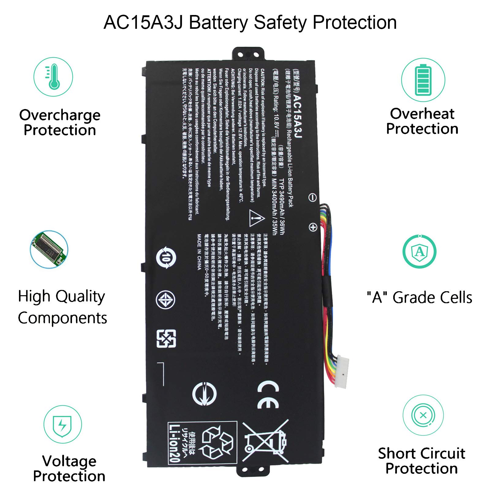Foto 5 pulgar | Batería De Ordenador Portátil Gomarty Ac15a3j Ac15a8j Para Acer Chromebook - Venta Internacional.