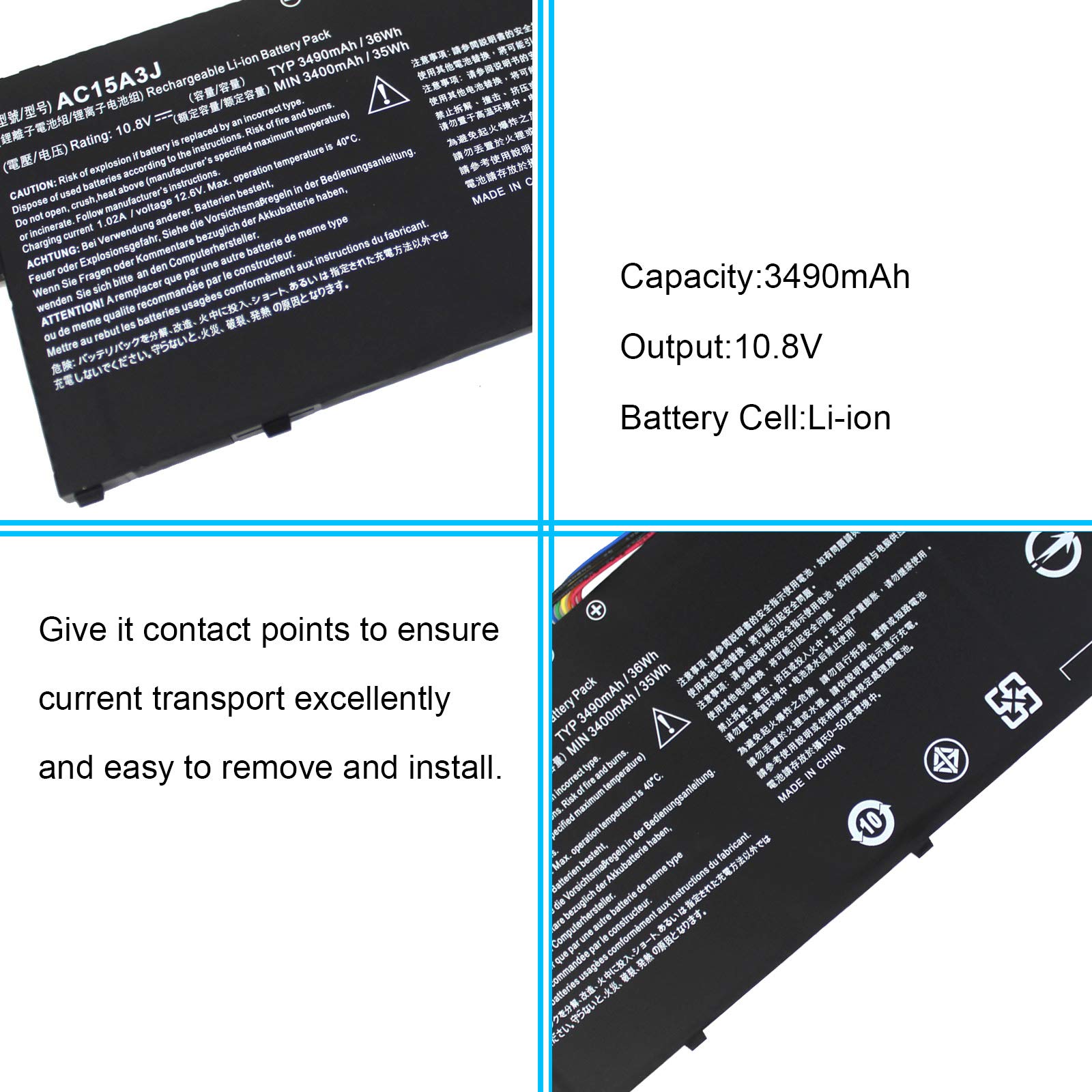Foto 7 pulgar | Batería De Ordenador Portátil Gomarty Ac15a3j Ac15a8j Para Acer Chromebook - Venta Internacional.