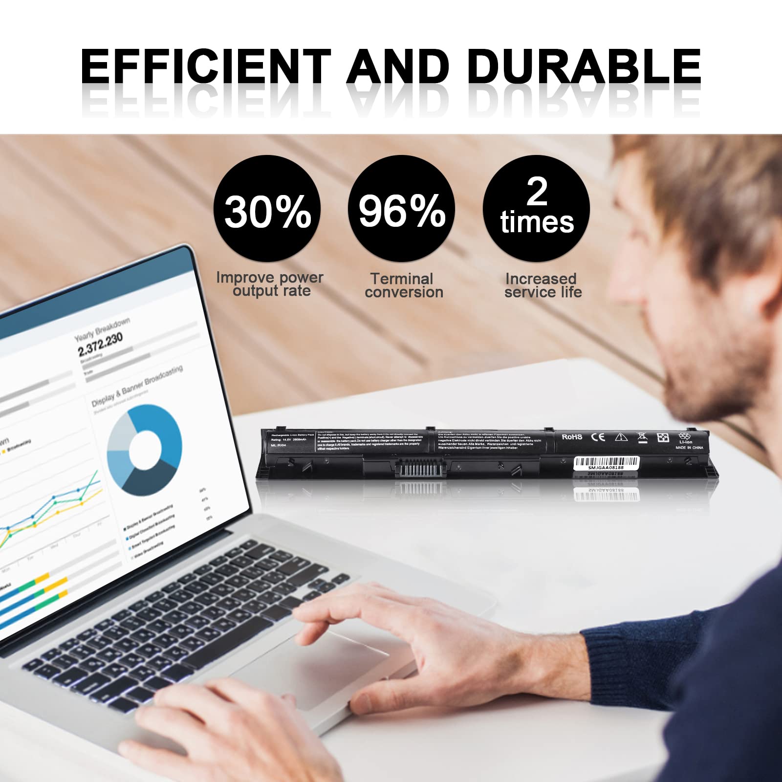 Foto 6 | Batería Portátil Tskybear Ri04 Ri06xl Para Hp Probook 450 455 470 G3 - Venta Internacional.