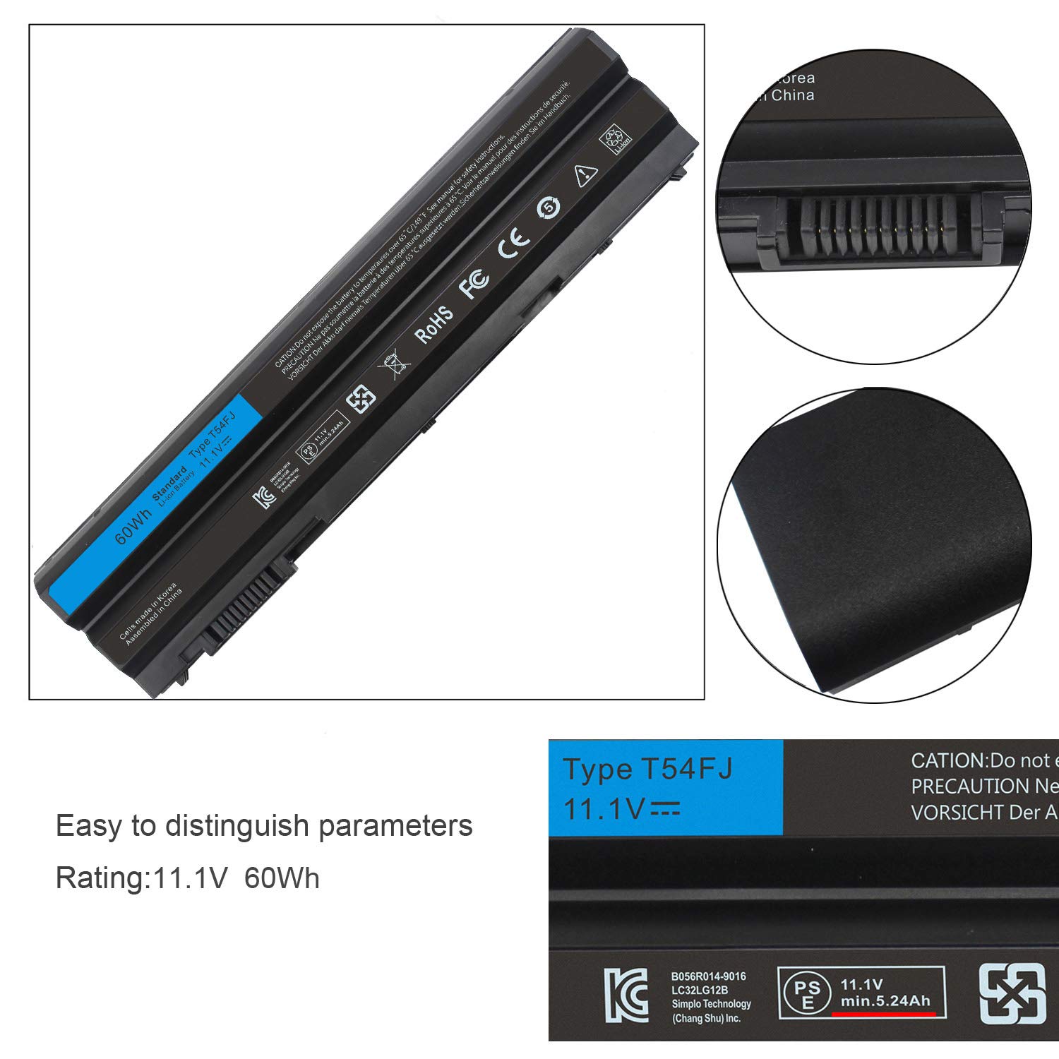 Foto 3 | Batería Gomarty E6420 T54fj De 60 Wh, 11,1 V, Para Dell Inspiron - Venta Internacional.