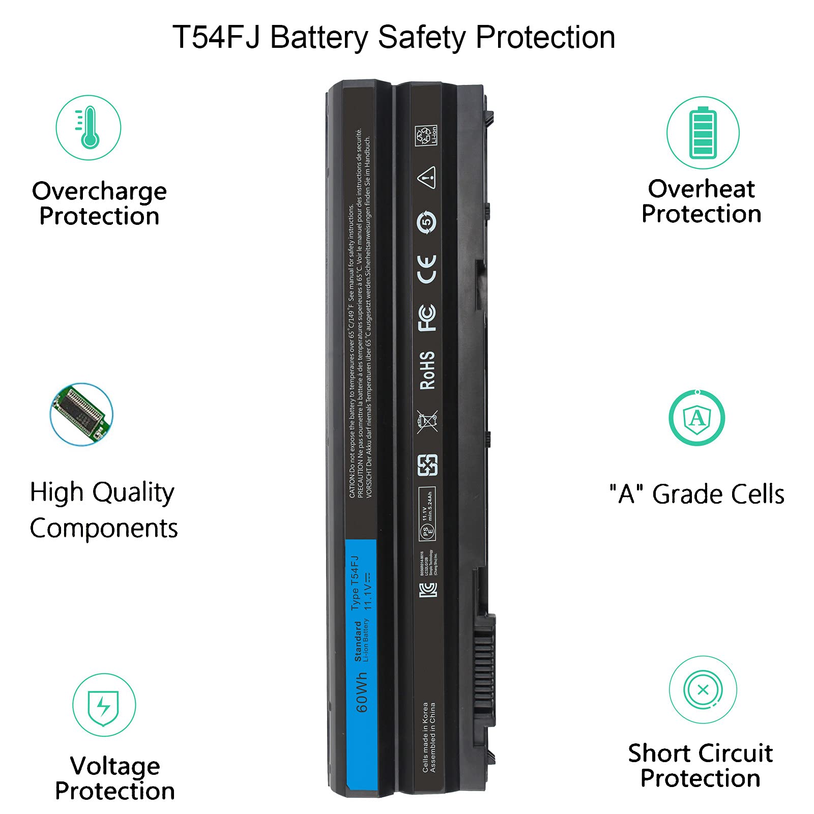 Foto 5 pulgar | Batería Gomarty E6420 T54fj De 60 Wh, 11,1 V, Para Dell Inspiron - Venta Internacional.