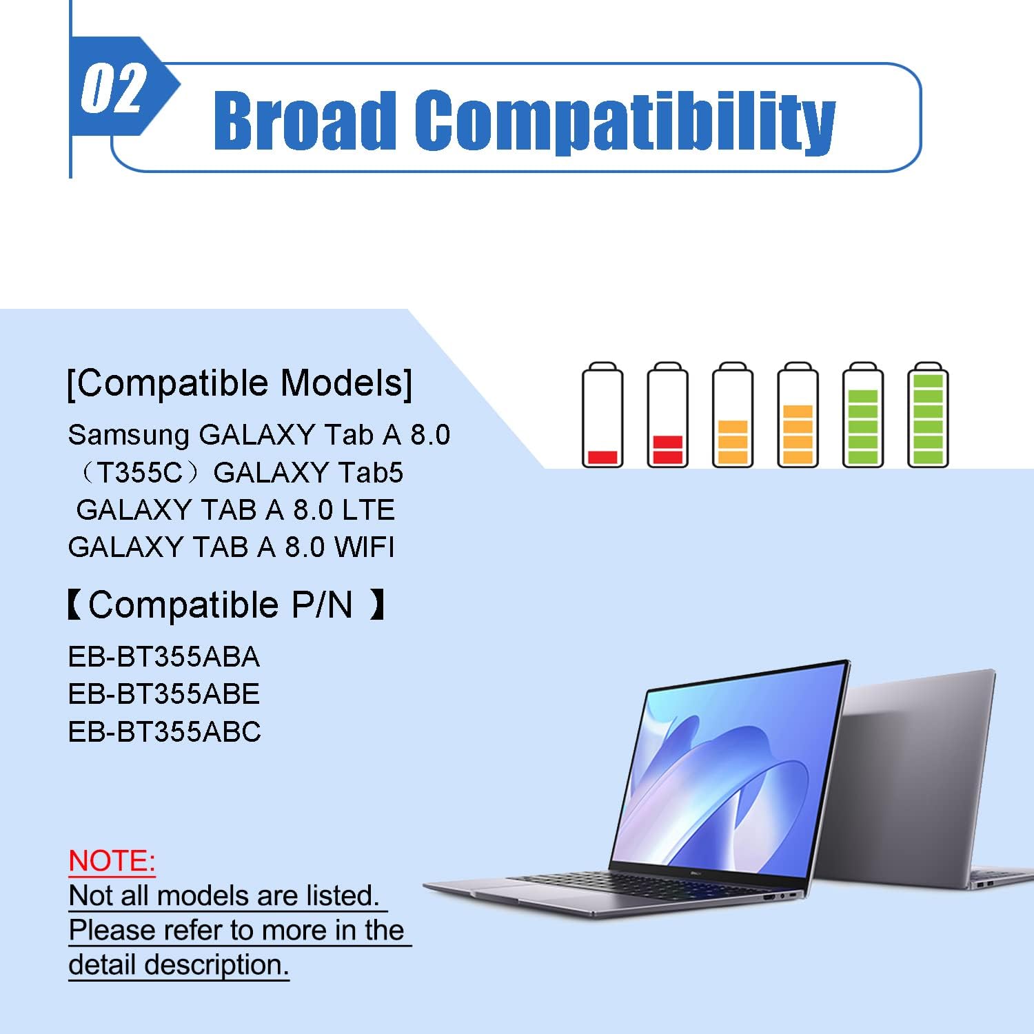 Foto 4 pulgar | Batería Portátil Dentsing Eb-bt355abe Para Samsung Galaxy Tab A 8 - Venta Internacional.