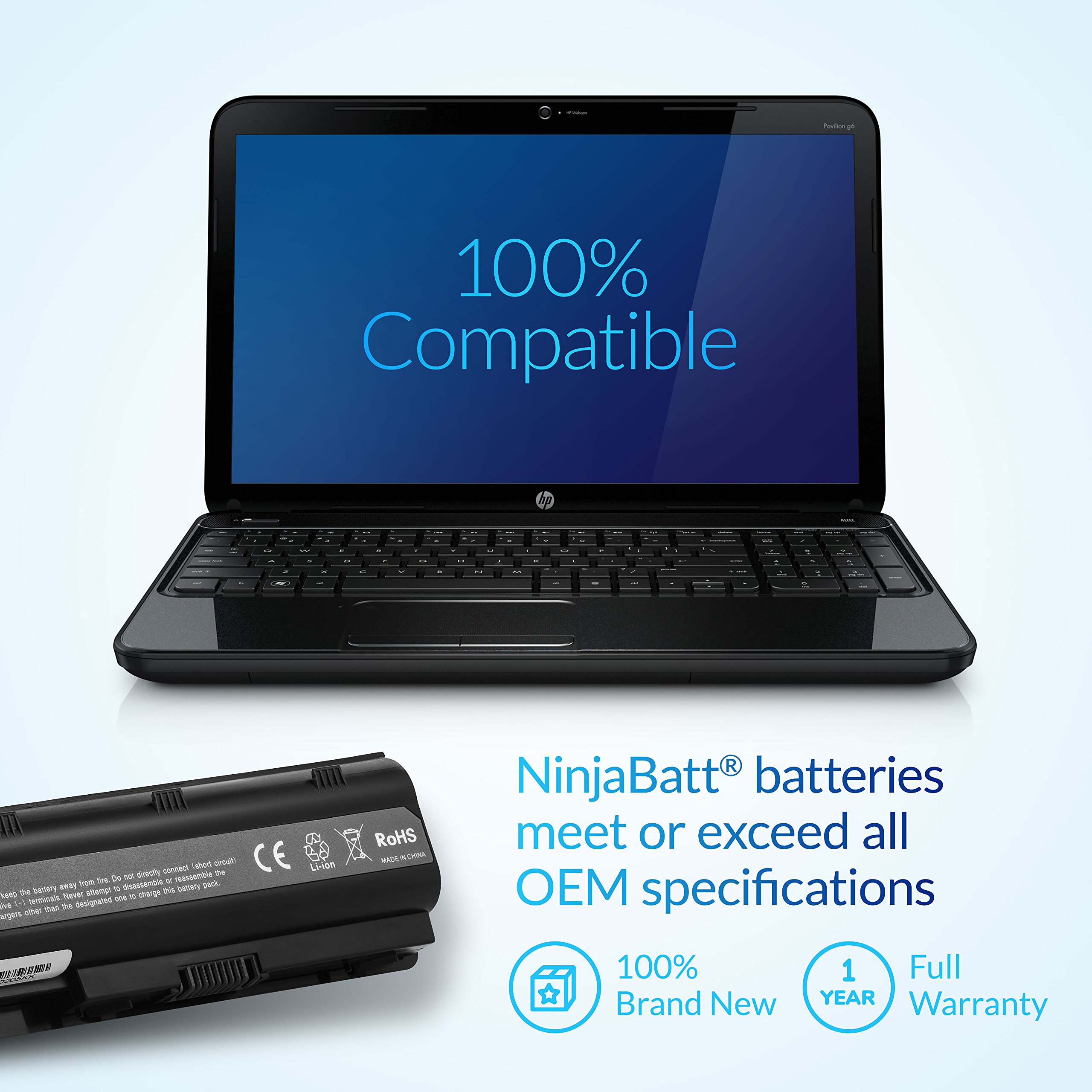Foto 5 | Bateria Ninjabatt Para Hp 593553-001 636631-001 Mu06 Mu09 - Venta Internacional.