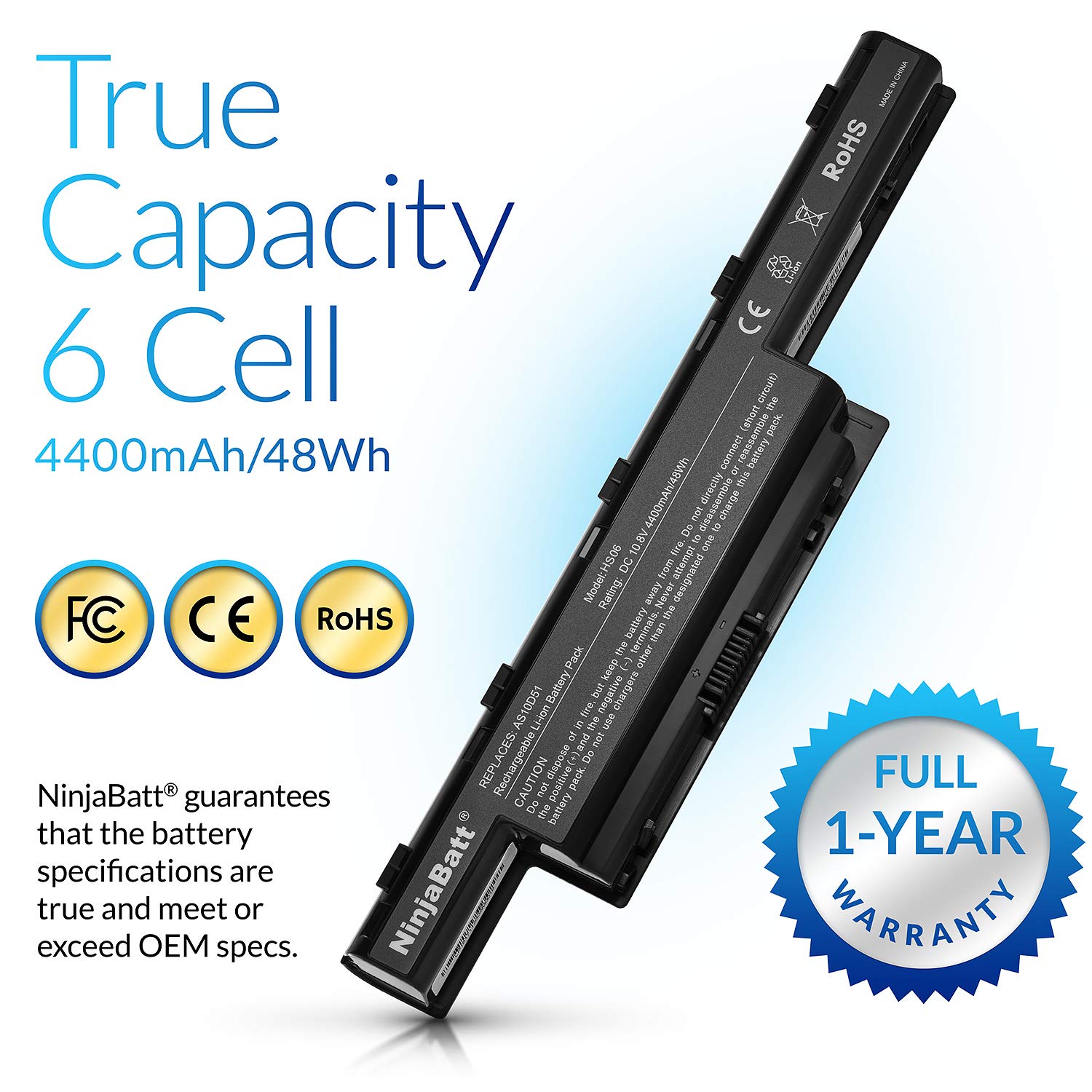 Foto 4 pulgar | Batería Ninjabatt De Alto Rendimiento Para Acer As10d31 6c/48wh - Venta Internacional.
