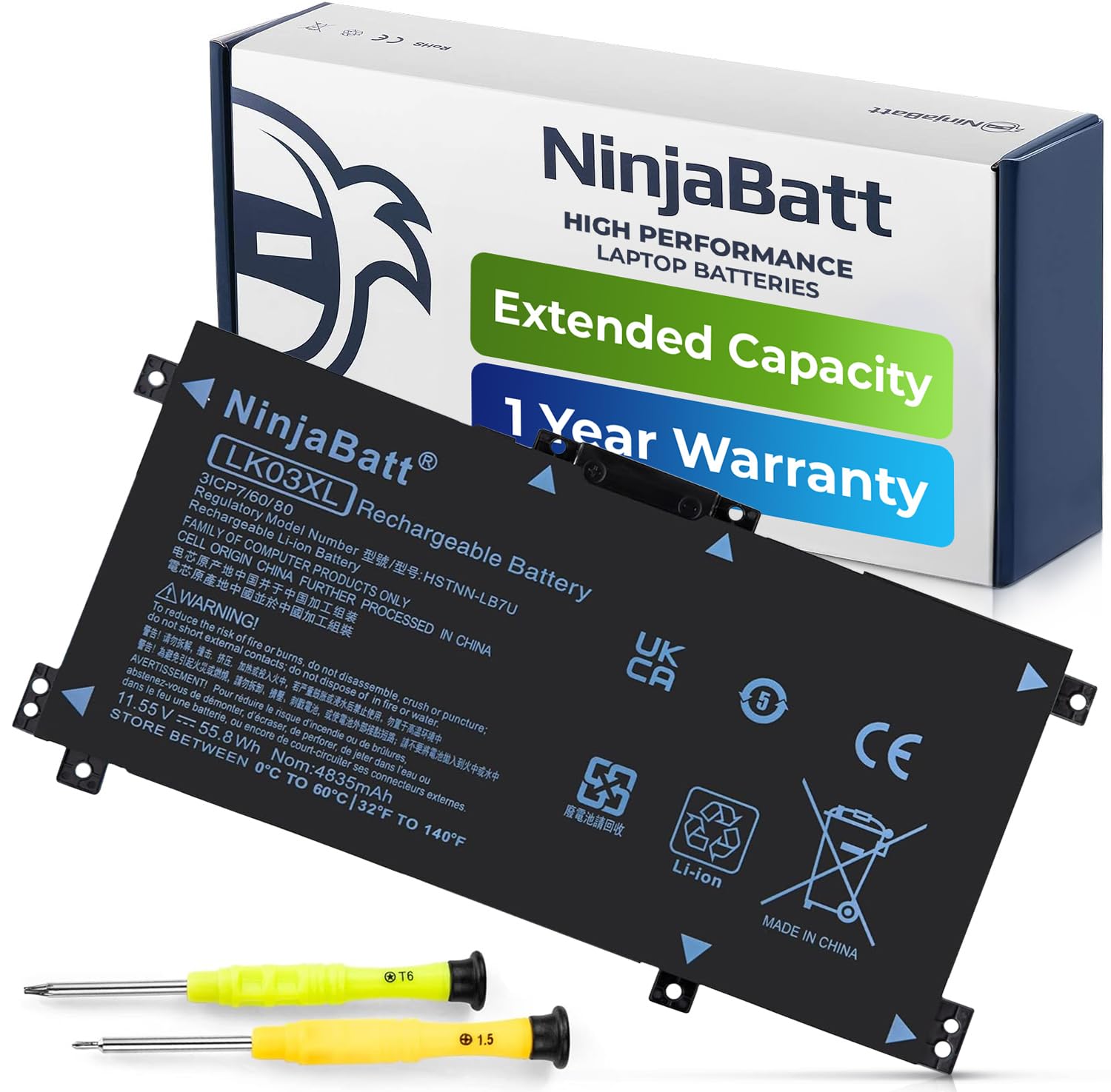 Bateria Ninjabatt Lk03xl L09281-855 916814-855 Para Hp Envy - Venta Internacional.
