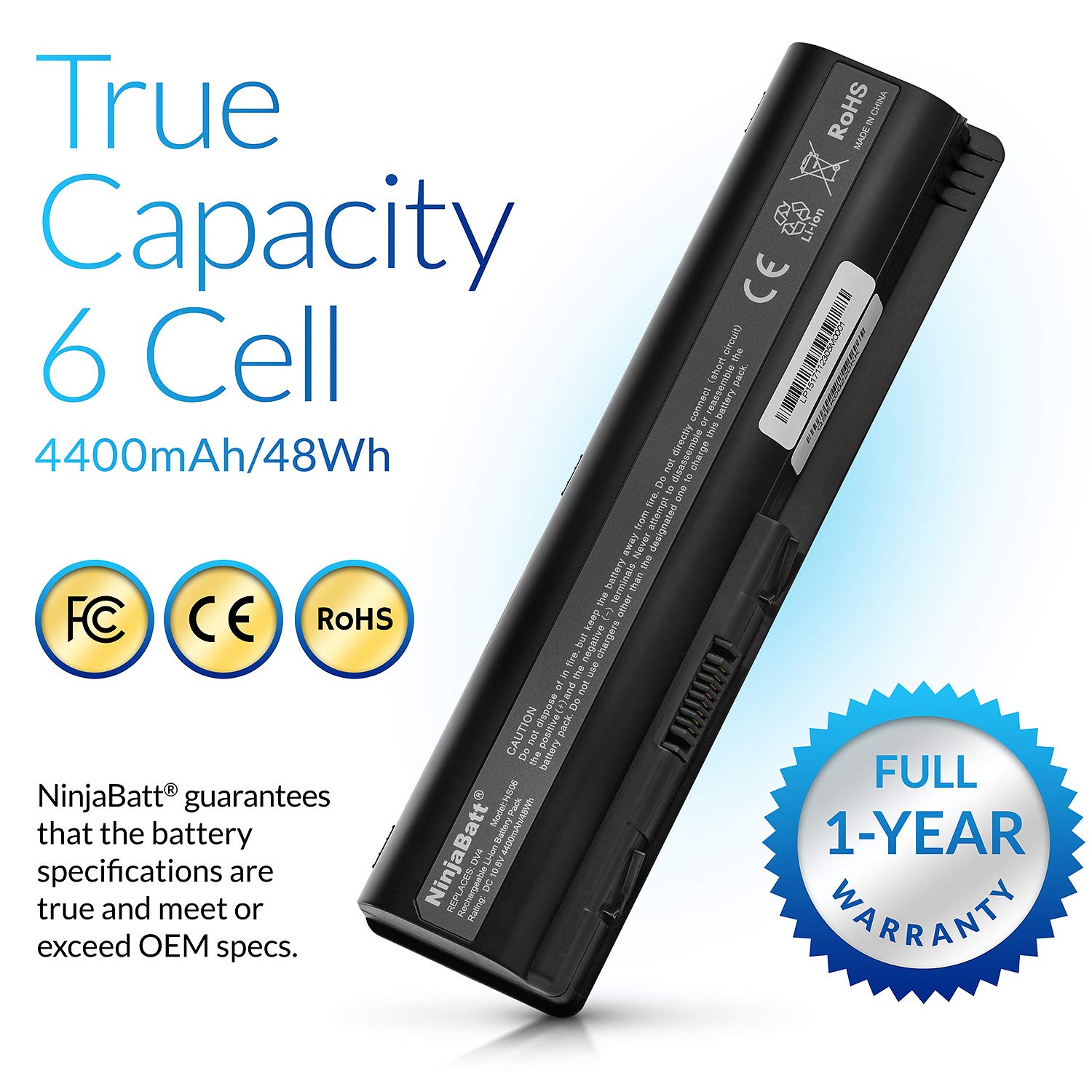 Foto 5 pulgar | Batería Portátil Ninjabatt Para Hp 484170-001 [6 Celdas/48 Wh] - Venta Internacional.
