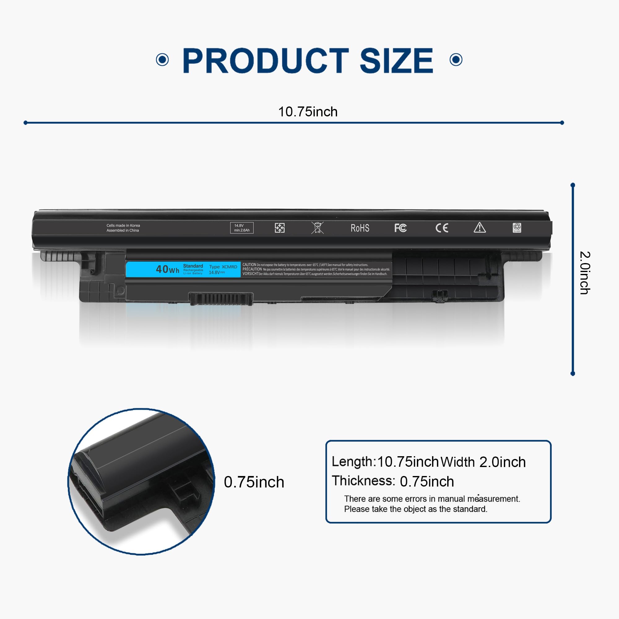 Foto 3 pulgar | Batería Tevelmick Xcmrd De 40 Wh, 14,8 V Para Dell Inspiron 15 3000 - Venta Internacional.